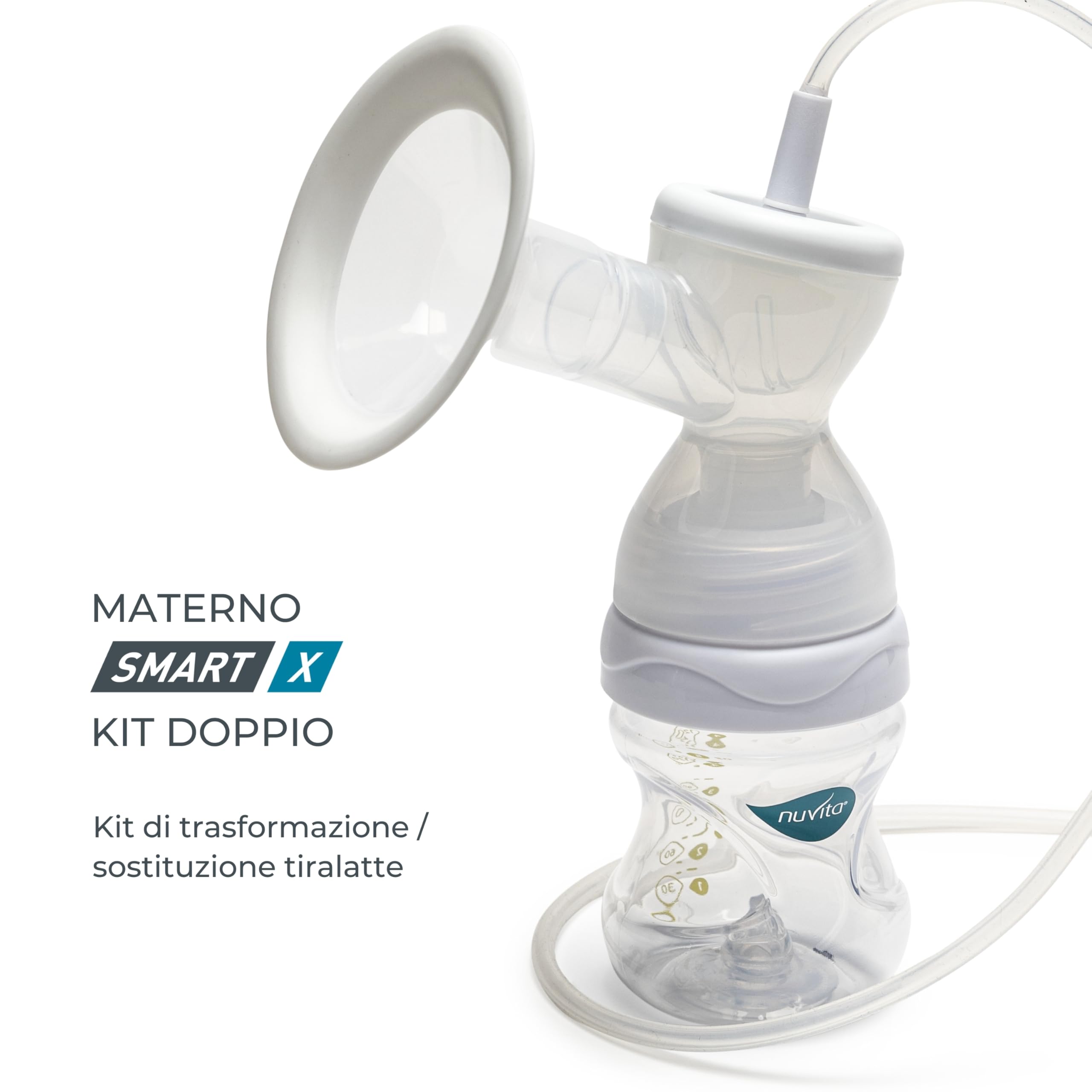 Nuvita Kit Trasformazione Doppio Tiralatte per Materno Smart X - 1287KDX | Kit Completo Accessori, Biberon Anti-Colica Approvato AIO