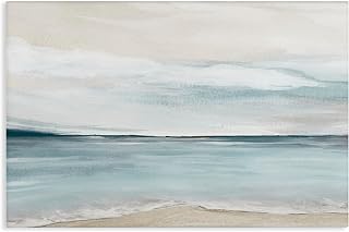 Muted Soft Watercolor Beach, 20 x 30 Inch Canvas Wall Art
