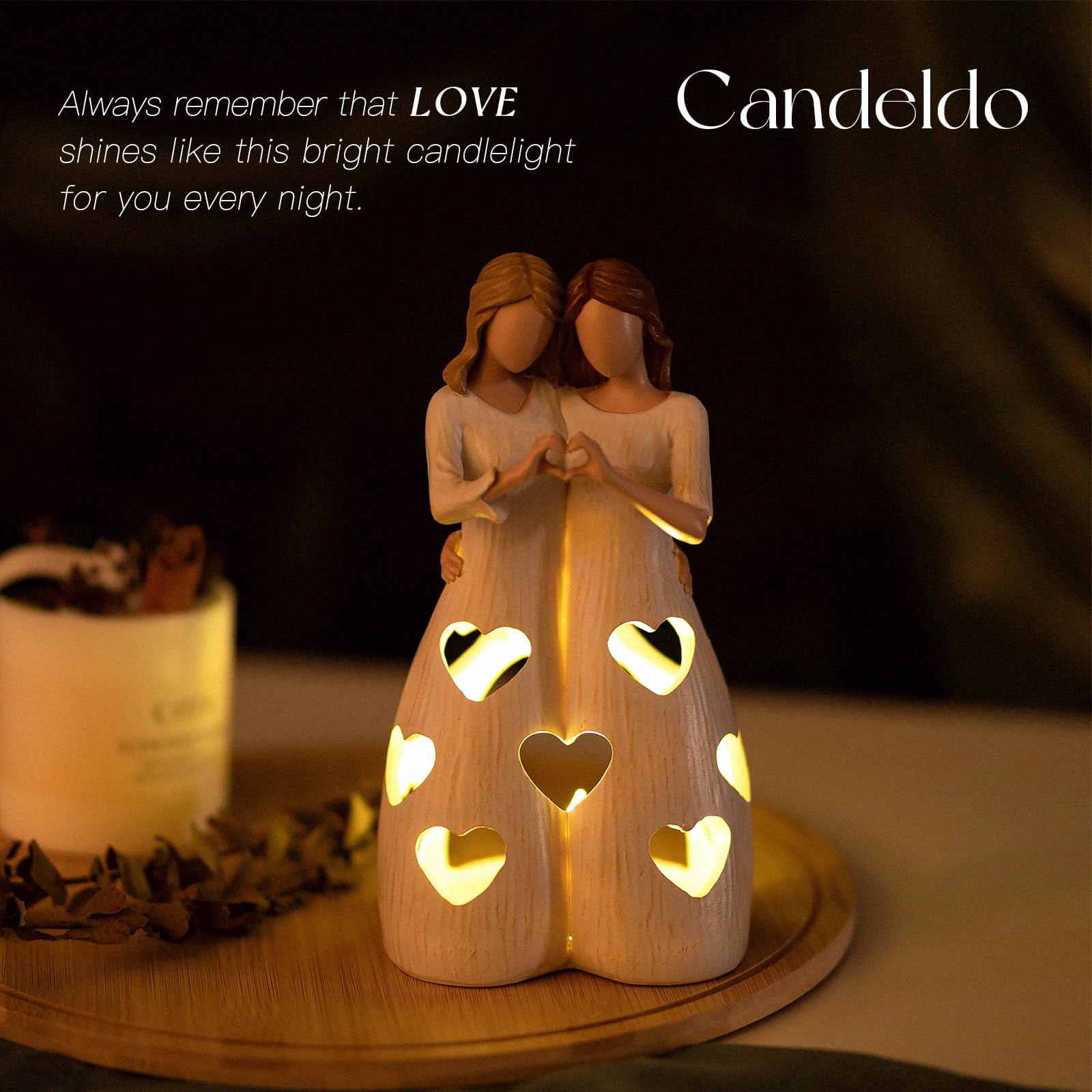 Candeldo 【Schwester Geburtstagsgeschenke für Frauen】 Einzigartige Wohnkultur bedeutungsvolle Geschenkideen für Bestie Kerzenhalter Figur
