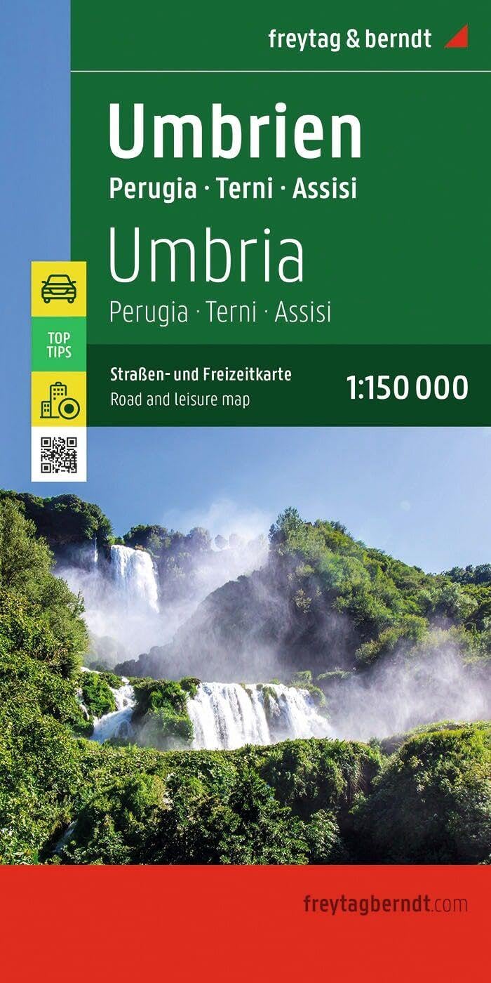 Umbria 1:150.000: Perugia - Terni - Assisi, mit Infoguide, Top Tips: Road and Leisure Map