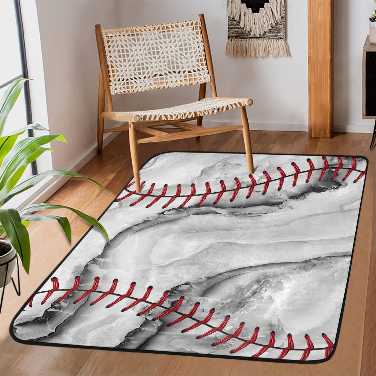 Tapis de salon lavable 122x160 cm style marbré pour chambre