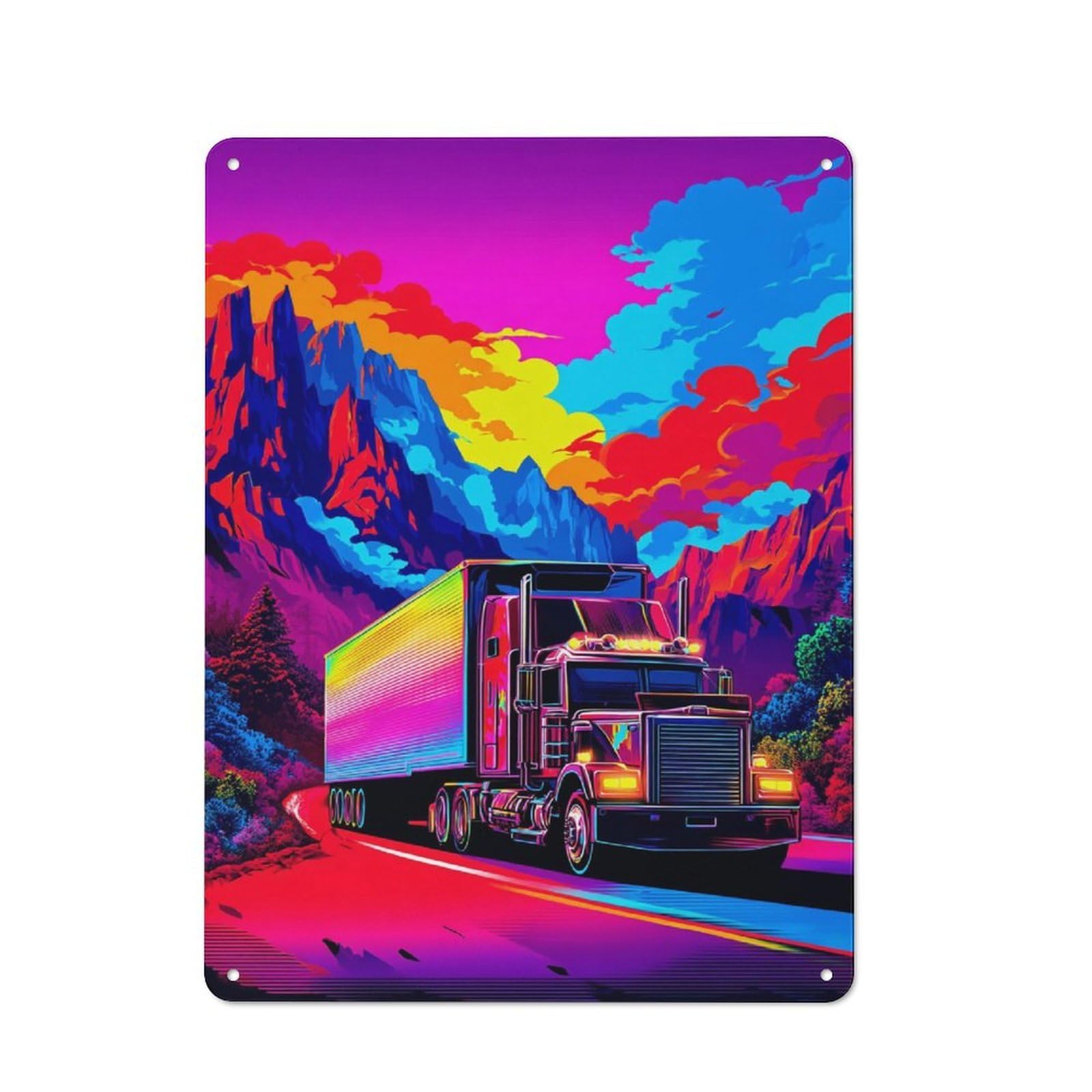 Junmoney Vivid Road Trip Adventure -1 Tin Wall Plaque 40X30cm With For Studio Or Craft Room, For Cooler-Season Styling In Studio And Craft Room
