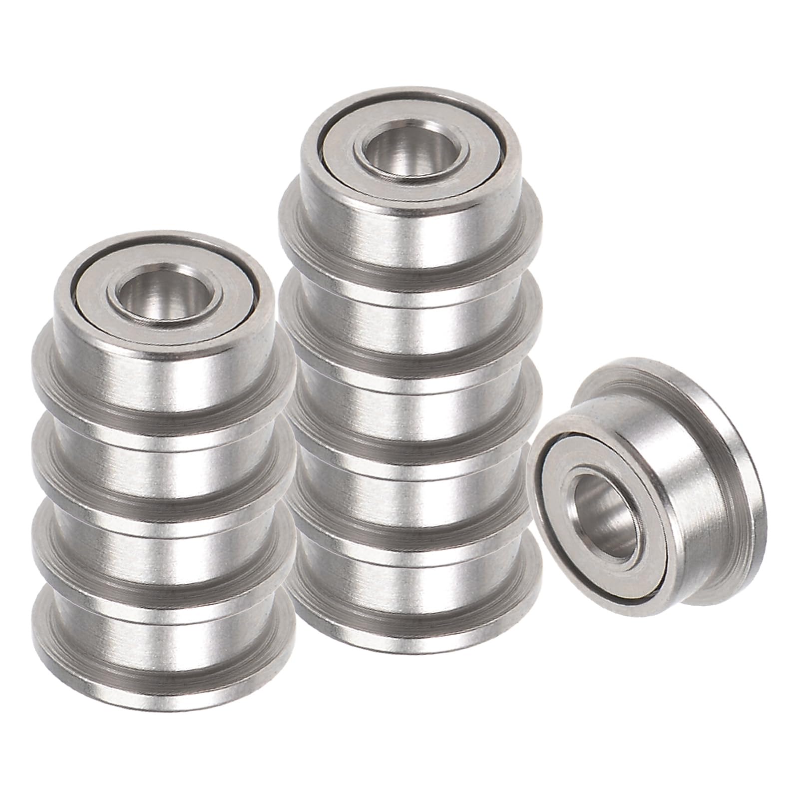 Sourcing Map MF52ZZ Flansch-Kugellager 2x5x2,5 Mm - 5 Stück, Doppelt Abgeschirmt, Chromstahl