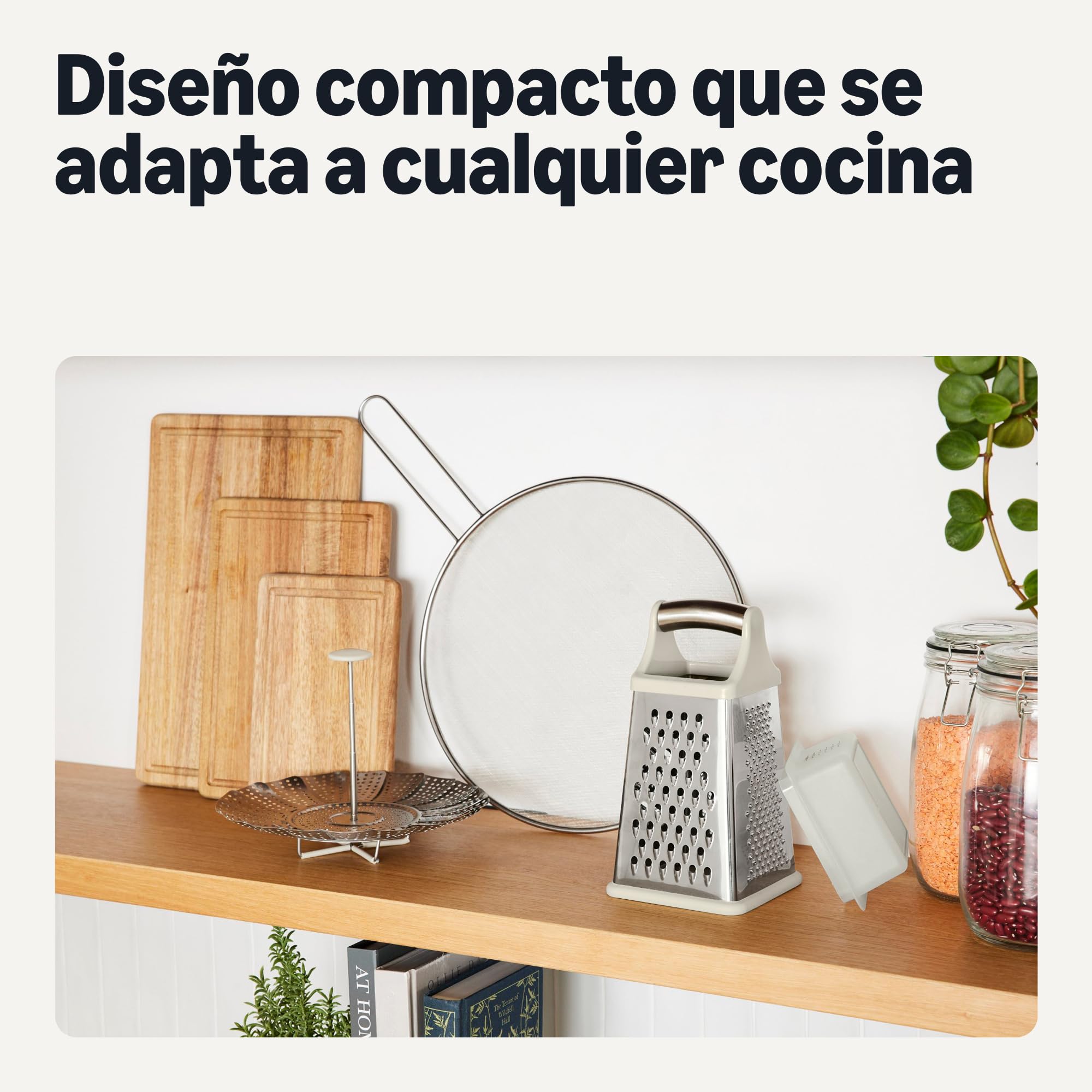 Amazon Basics Rallador de Queso de 4 Caras, Acero Inoxidable, Apto para Lavavajillas