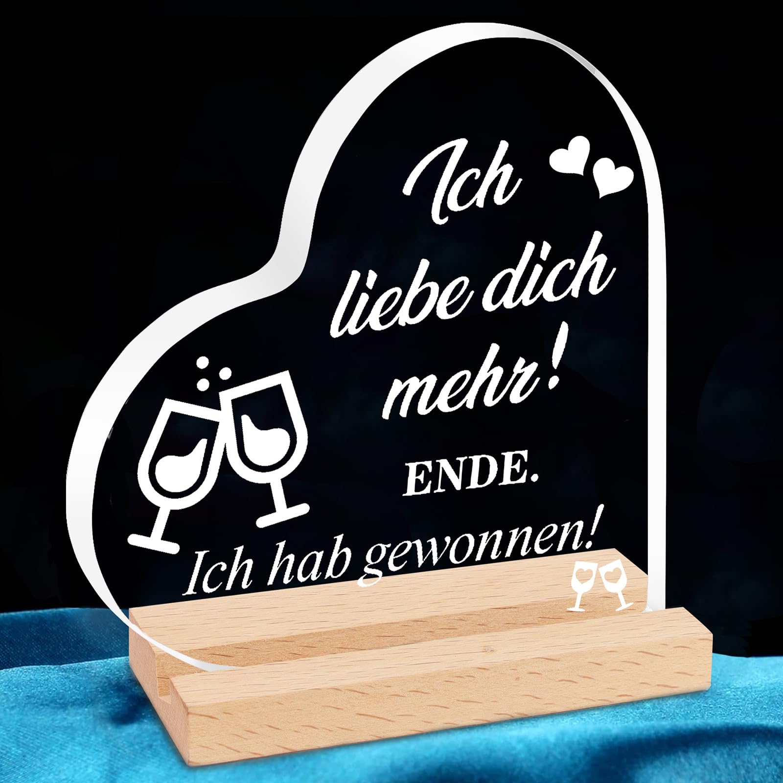 XIANNVXI Geschenke für Männer Partner Geburtstagsgeschenk Valentinstag Geschenke für ihn Boyfriend Gift Hab Dich Lieb Heimat Dekoration Ornamente aus Acryl
