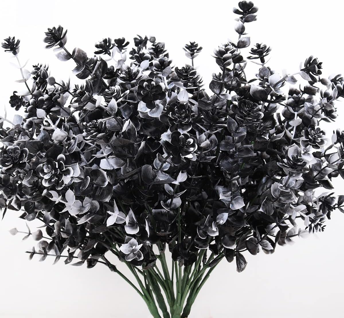 RECUTMS Black Artificial Flowers, Fake Outdoor UV Resistant