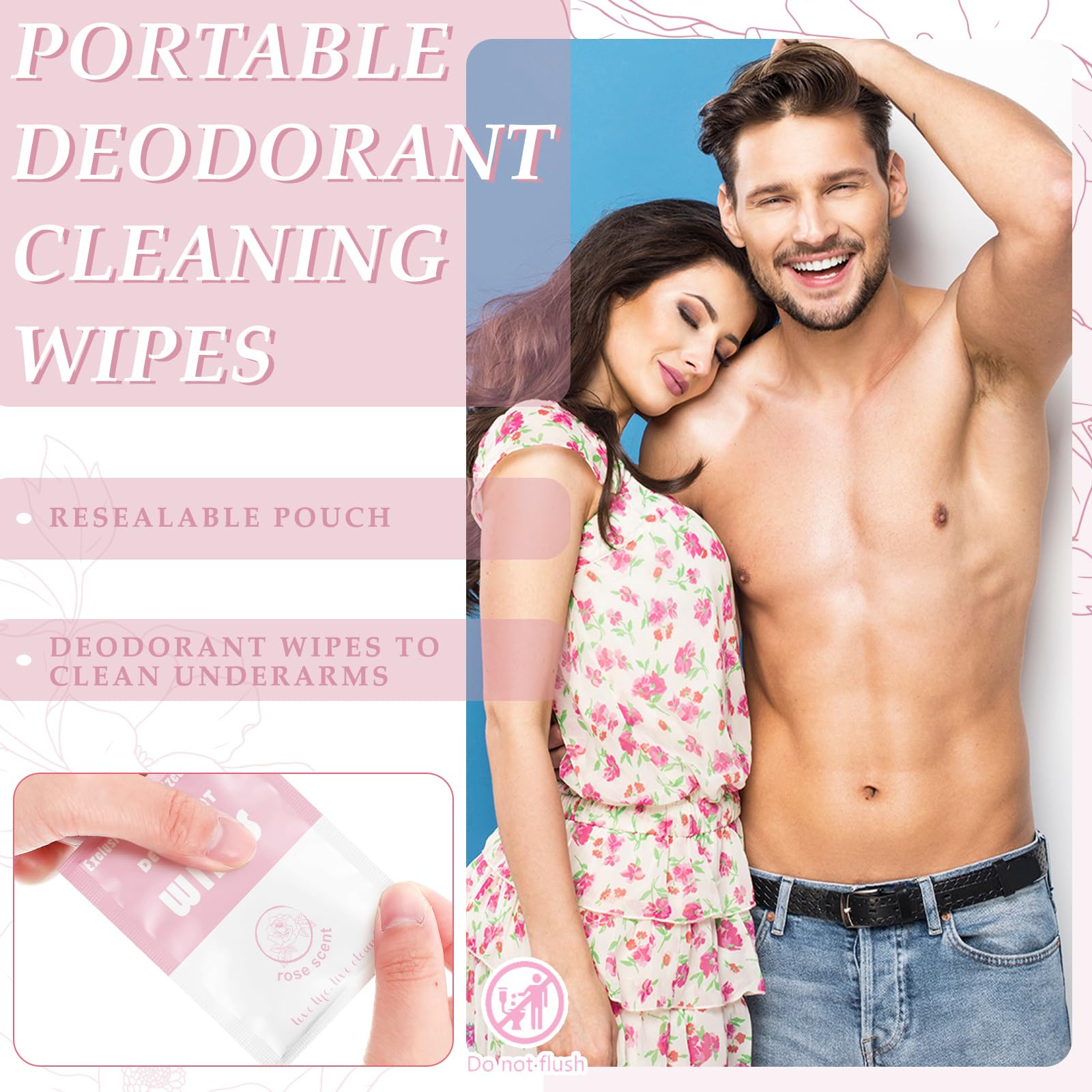 Timgle Individually Wrapped Deodorant Wipes for Fresh, Clean Skin