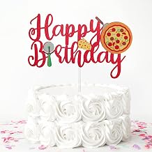 Pizza Happy Birthday Cake Topper, Pizza Theme Birthday Party Supplies, Pizza Lover Birthday Cake Decor