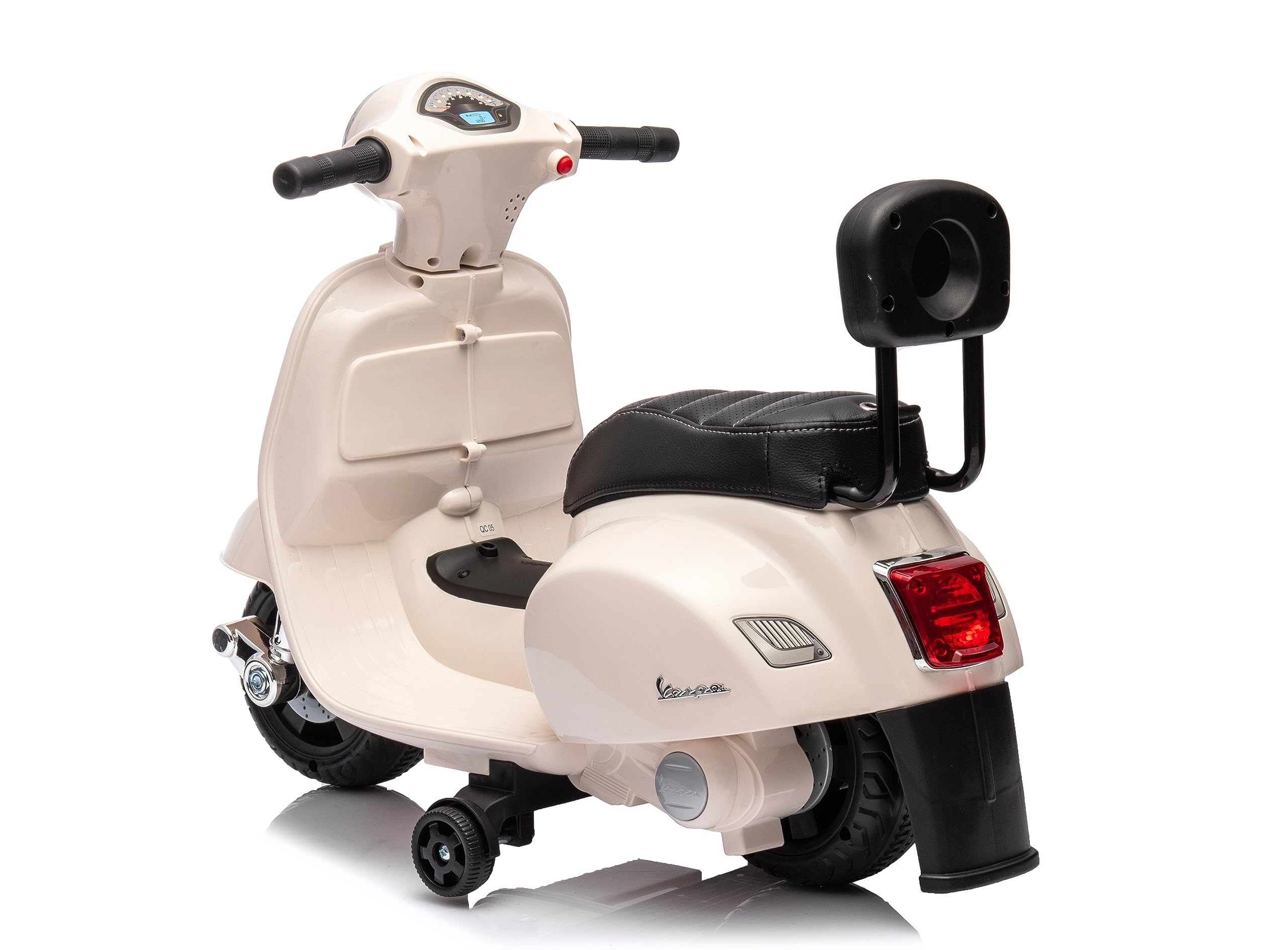 Moto Elettrica Per Bambini Mini Vespa GTS 6V Bianca Con Luci Suoni E Sedile In Pelle - Foto 3