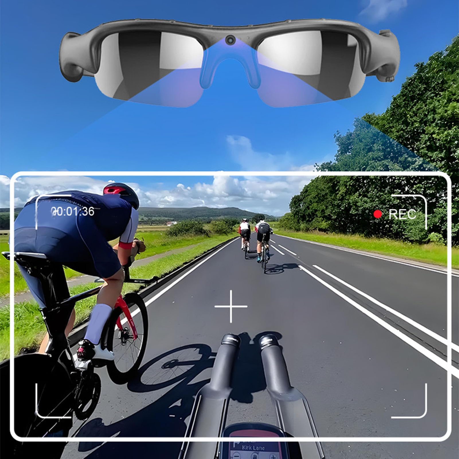 Occhiali per Registrazione Video Fotocamera Polarizzata HD 1080P