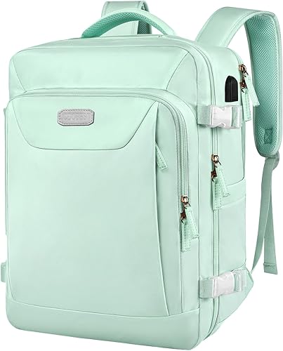 Miniatura 7 de Mochila de transporte, mochila grande para portátil de viaje aprobada por la TSA con puerto de carga USB, Verde oscuro, Mochilas de viaje