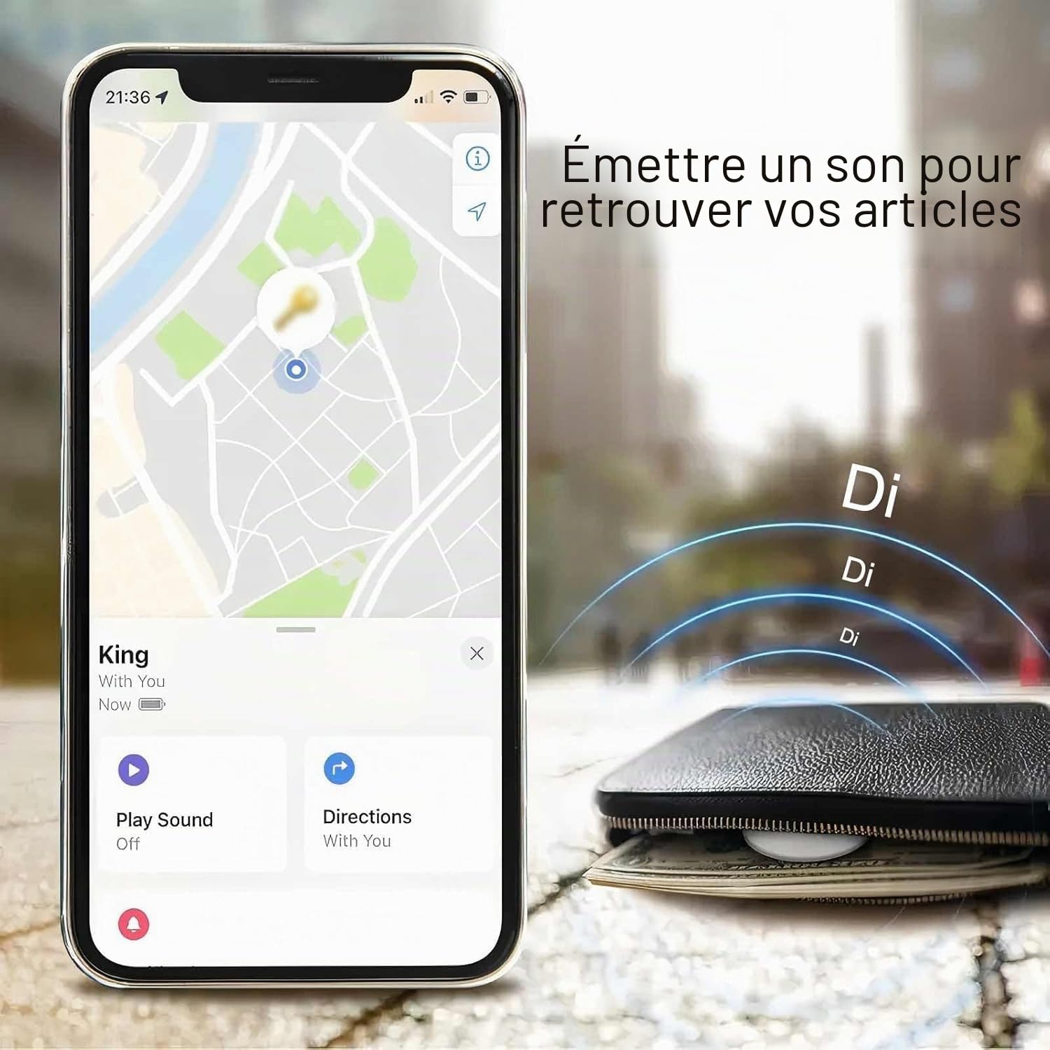 Traceur GPS Voiture Smart Tag Android, Fonctionne avec l’app Google Localiser (Uniquement Android), Localisateurs D’Objets Bluetooth pour Valises/Portefeuilles/Clés/Sacs/Bagages/Animaux de Compagnie