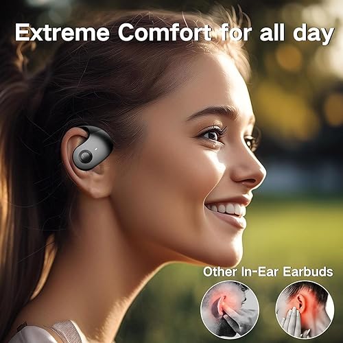 Miniatura 5 de Auriculares de conducción ultra ósea abiertos con audio inmersivo y llamadas claras, auriculares inalámbricos Bluetooth de ajuste estable, graves