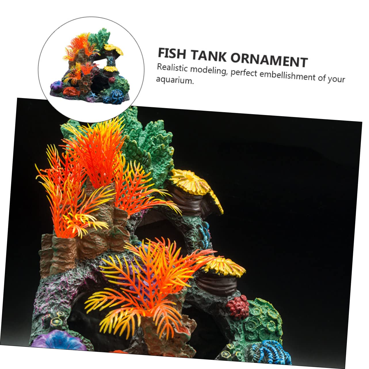 Abaodam Ornement de Paysage Aquarium en Résine Corail Artificiel pour Poissons et Crustacés Cachette Décorative Couleur Aléatoire
