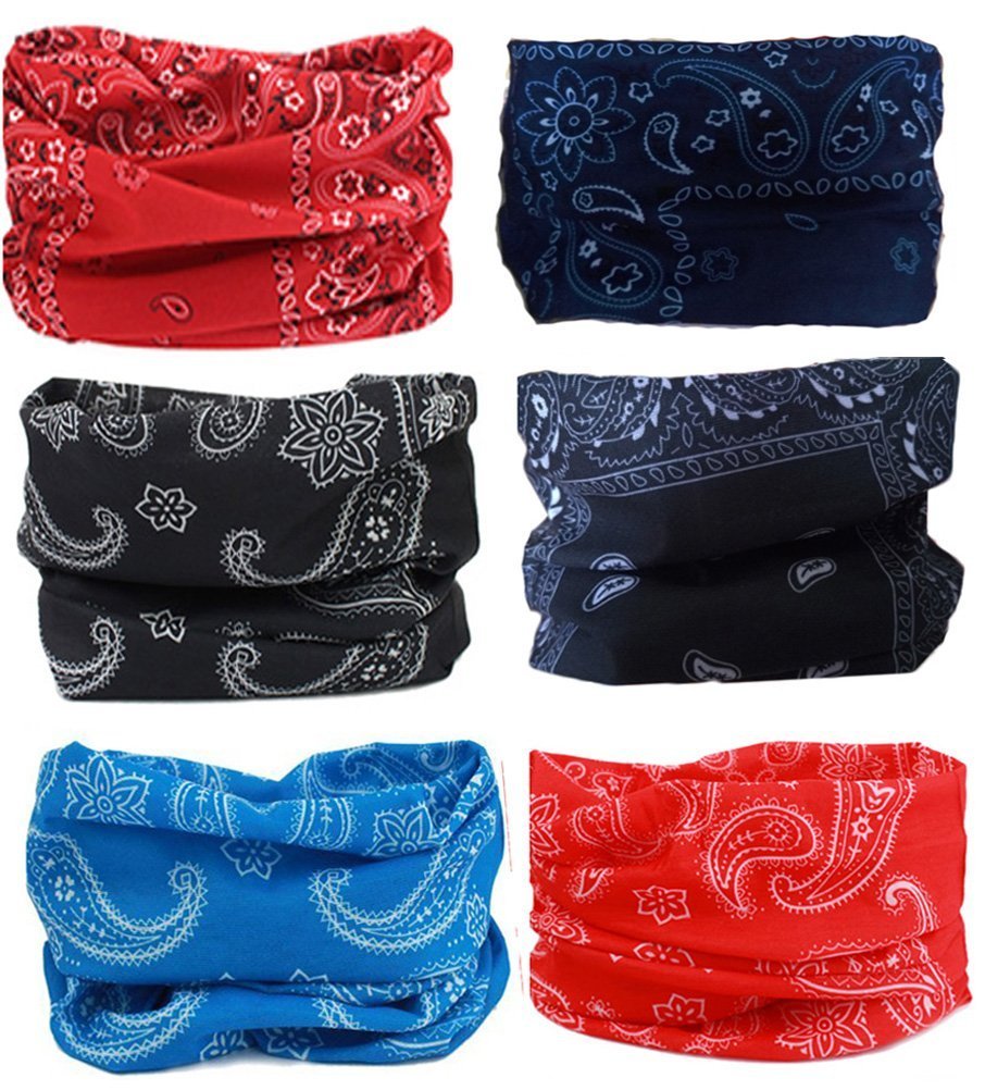 TETAKalily Pack of 9pcs/6pcs Headband Bandana - Versatile 16-in-1 Lightweight Sports & Casual Headwear -Neck Gaiter, Balaclava, Helmet Liner, Face Mask
