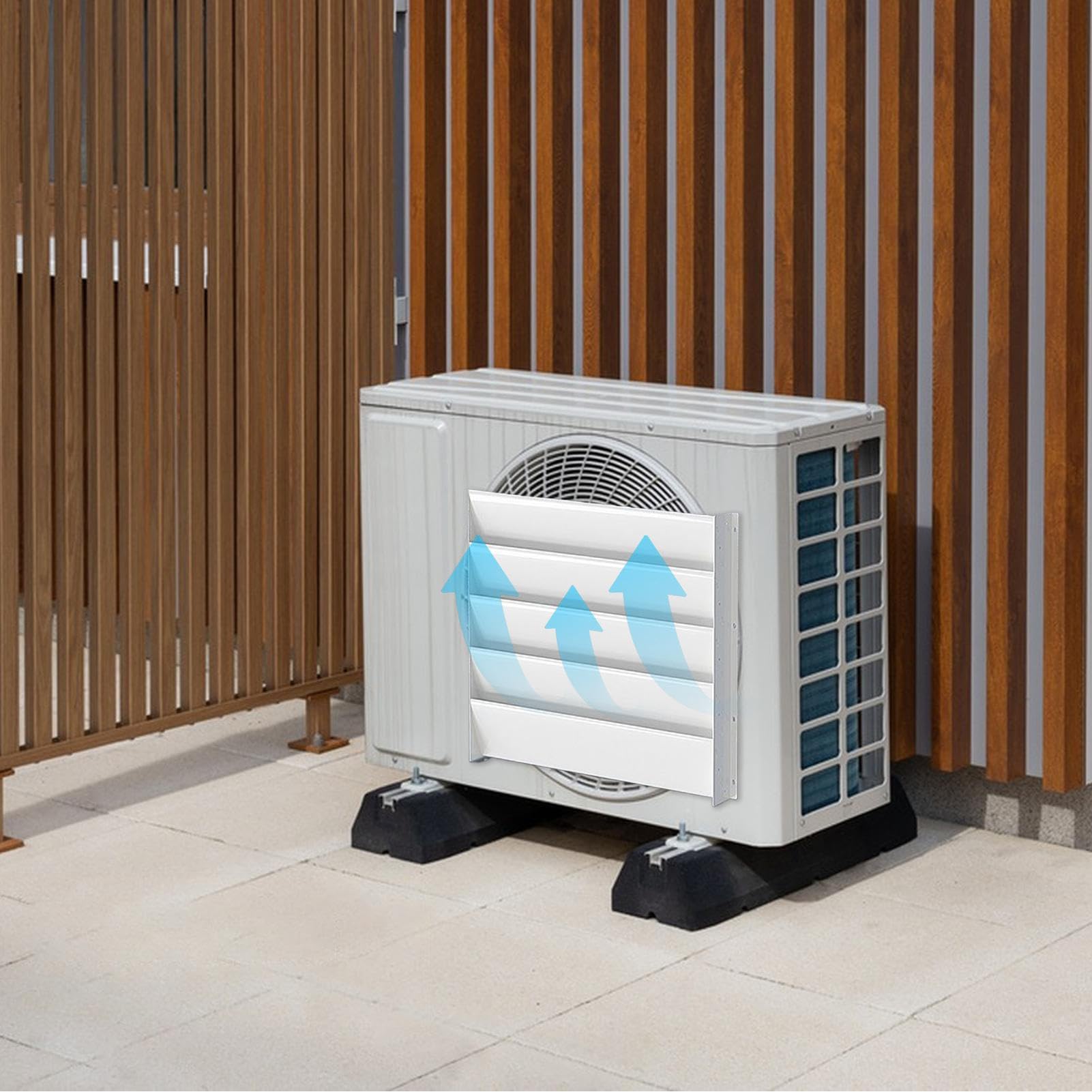 Deflettore per aria condizionata regolabile – deflettore per unità esterna AC, protezione universale anti-soffiaggio, piastre di copertura di ventilazione | soluzione di direzione 'aria per