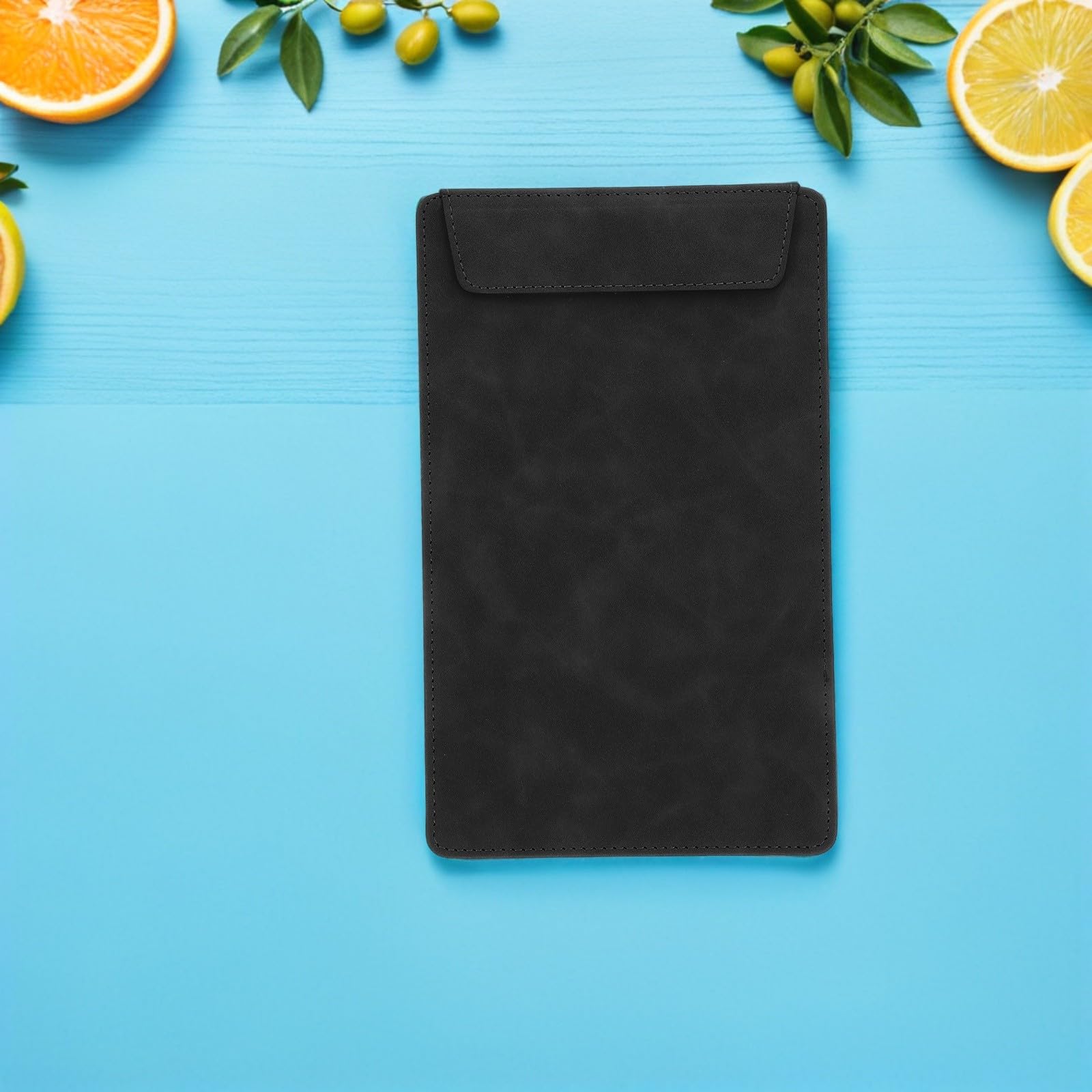 Sosoport 4 Piezas Portamenús Negro de Cuero Sintético Elegante para Restaurante Sujeción Segura y Superficie Fácil de Limpiar Adecuado para Entornos de Hostelería Ocupados