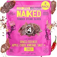 Vista 26 de Brooklyn Biltong Steakhouse, rebanadas tiernas de ajo desnudo (2 onzas, paquete de 2), bocadillos de proteína de carne alimentada con pasto, 1.13 oz