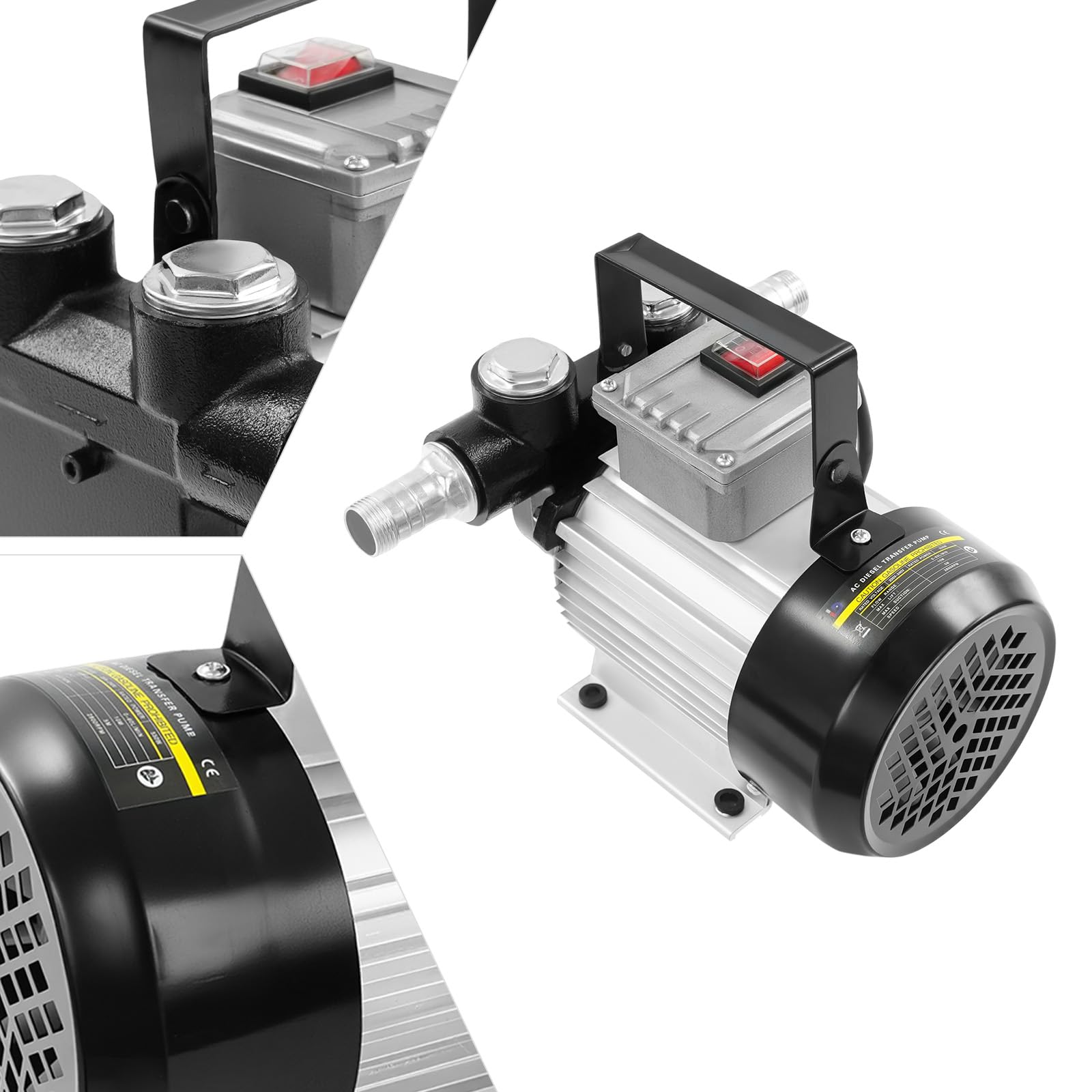 Pompa diesel da 550 W, autoadescante, 220 V, pompa del carburante autoadescante, pompa di aspirazione dell'olio, pompa a barile, 20-60 l/min, potenza di aspirazione 5 m, per camion, barili, navi