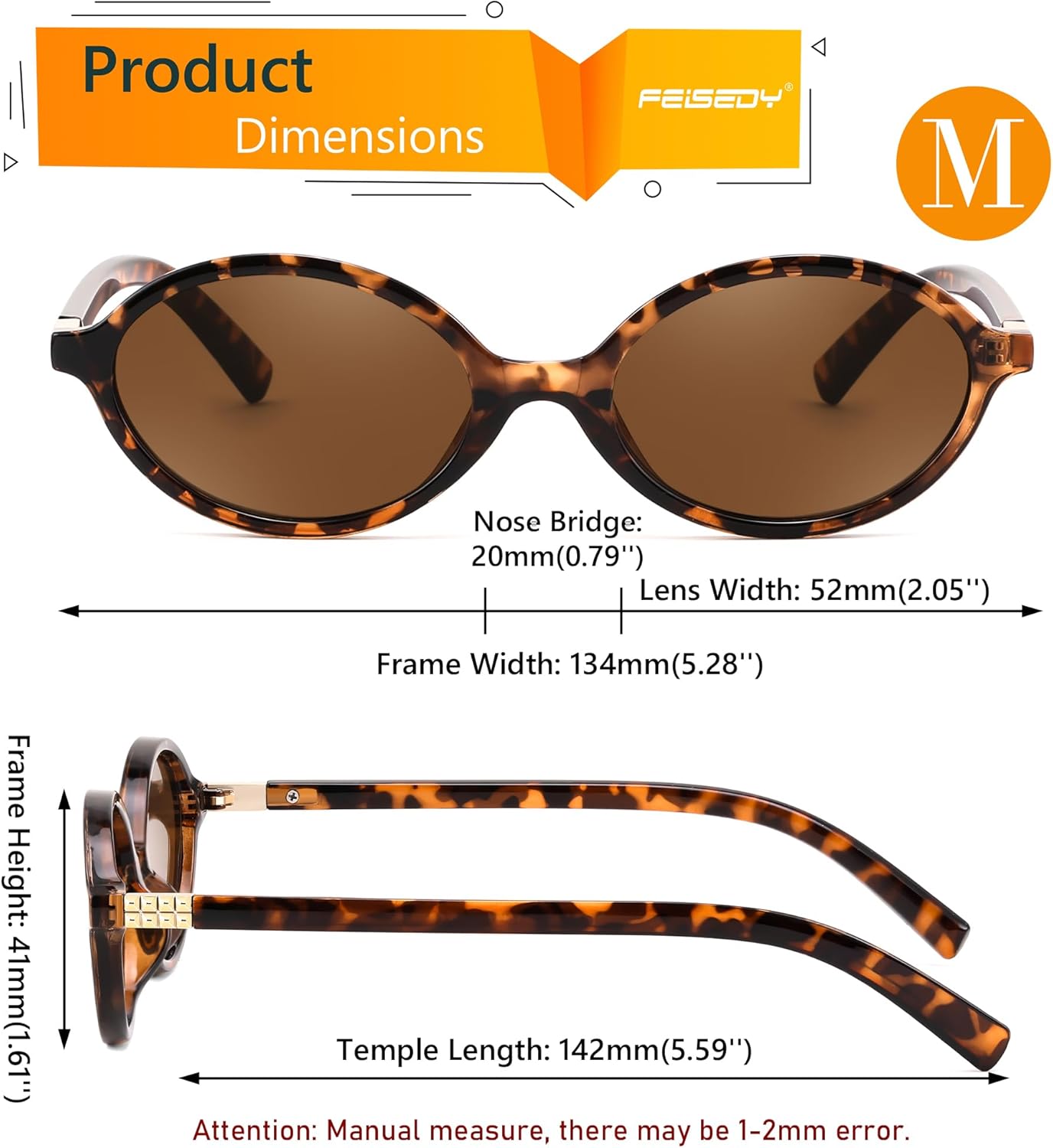 FEISEDY 2 Pack Vintage Oval Sunglasses for Women Men 90s Narrow Lightweight Shades Y2k Trendy Sunnies B1159 - Image 7