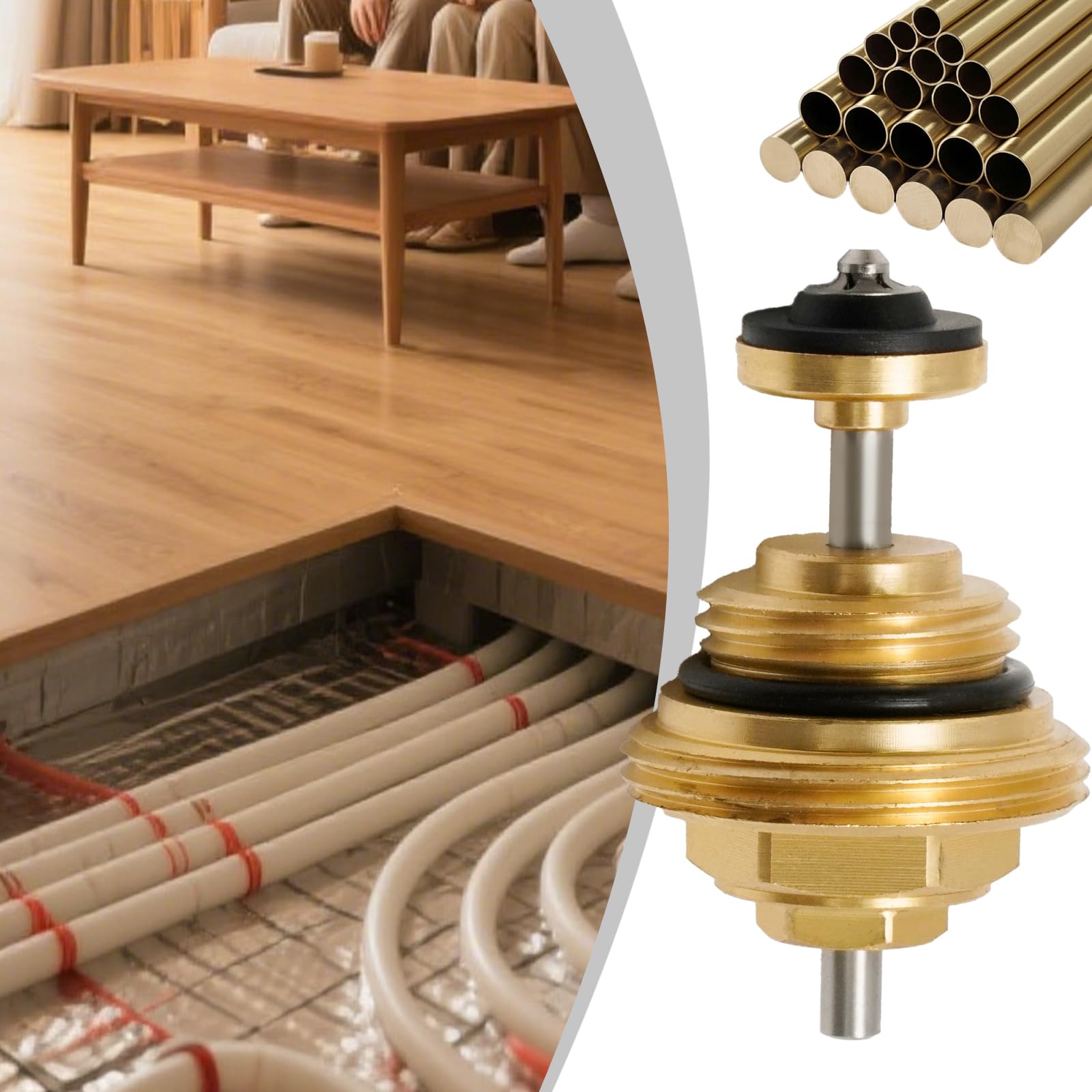 Hoypeyfiy 10 pezzi M30 x 1,5 mm G1/2 bulloni di ritorno in ottone, distributore di valvola e distributore di circuiti di riscaldamento, distributore di riscaldamento a pavimento per attuatore UFH