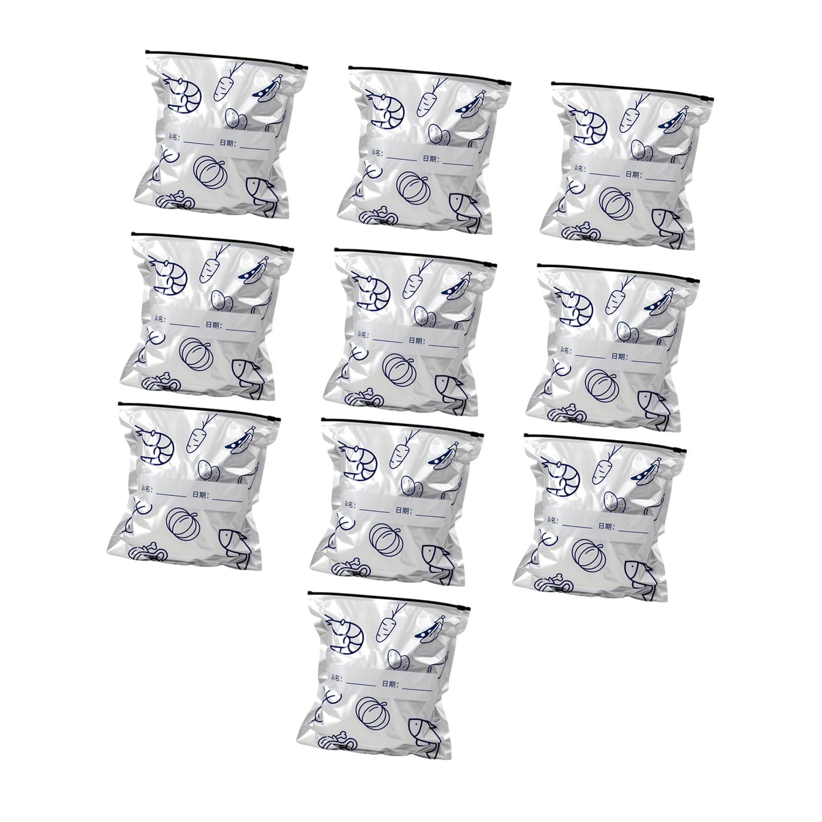 Aluminum Foil Storage Pouches Tear Resistant Zippered Closure for Snacks Meal Preparation and Freezing Aluminum Foil Containers Light Blocking Reclosable for Fruits Snacks Preservation
