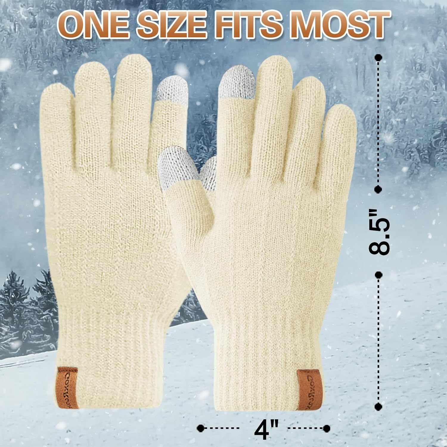 GoxRunx Winter Gloves for Women,Touchscreen Elastic Cuff Warm Knit Womens Gloves With Soft Thick Fleece Lining - Image 5