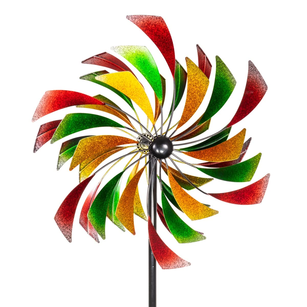 CIM Metalowy wiatrak XL – Kinetic Spinner 60 cm – wiosło – wymiary: Ø 60 cm wysokość całkowita: 195 cm – odporna na warunki atmosferyczne – malowana proszkowo – wyjątkowa dekoracja ogrodowa