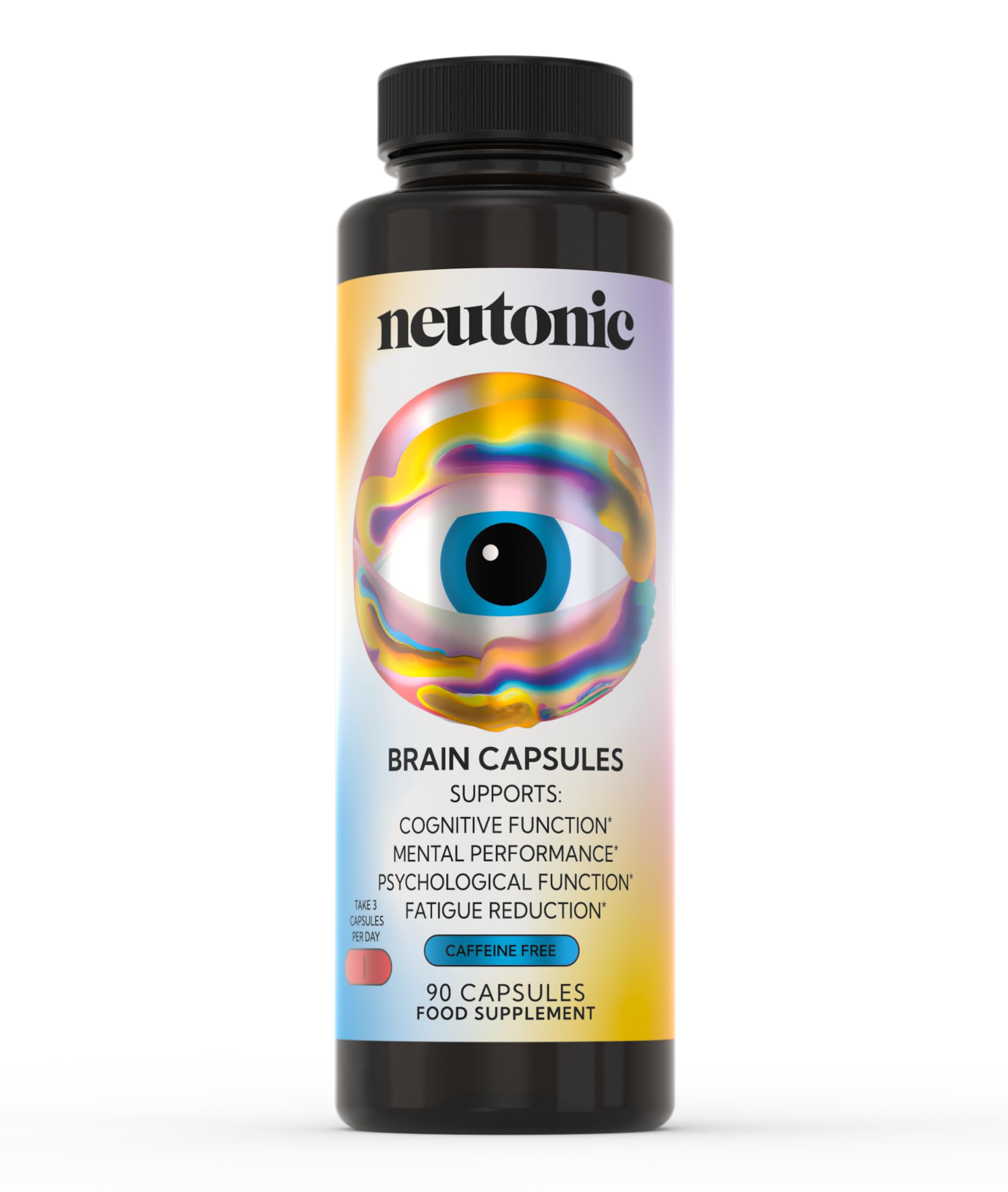 neutonicNootropic Brain Capsules | Support Cognitive Function* & Memory** - Caffeine-Free, Research-Backed Nootropic Ingredients | Enhance Focus & Mental Performance | 90 Capsules
