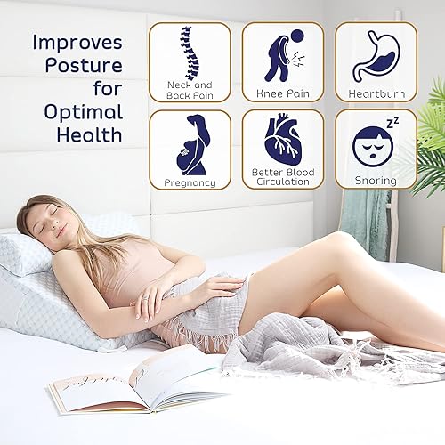 Miniatura 6 de Nestl Almohada de cuña de cama  Almohada de cuña para dormir para reducir el reflujo ácido, almohadas de cuña para después de la cirugía 8 en 1,