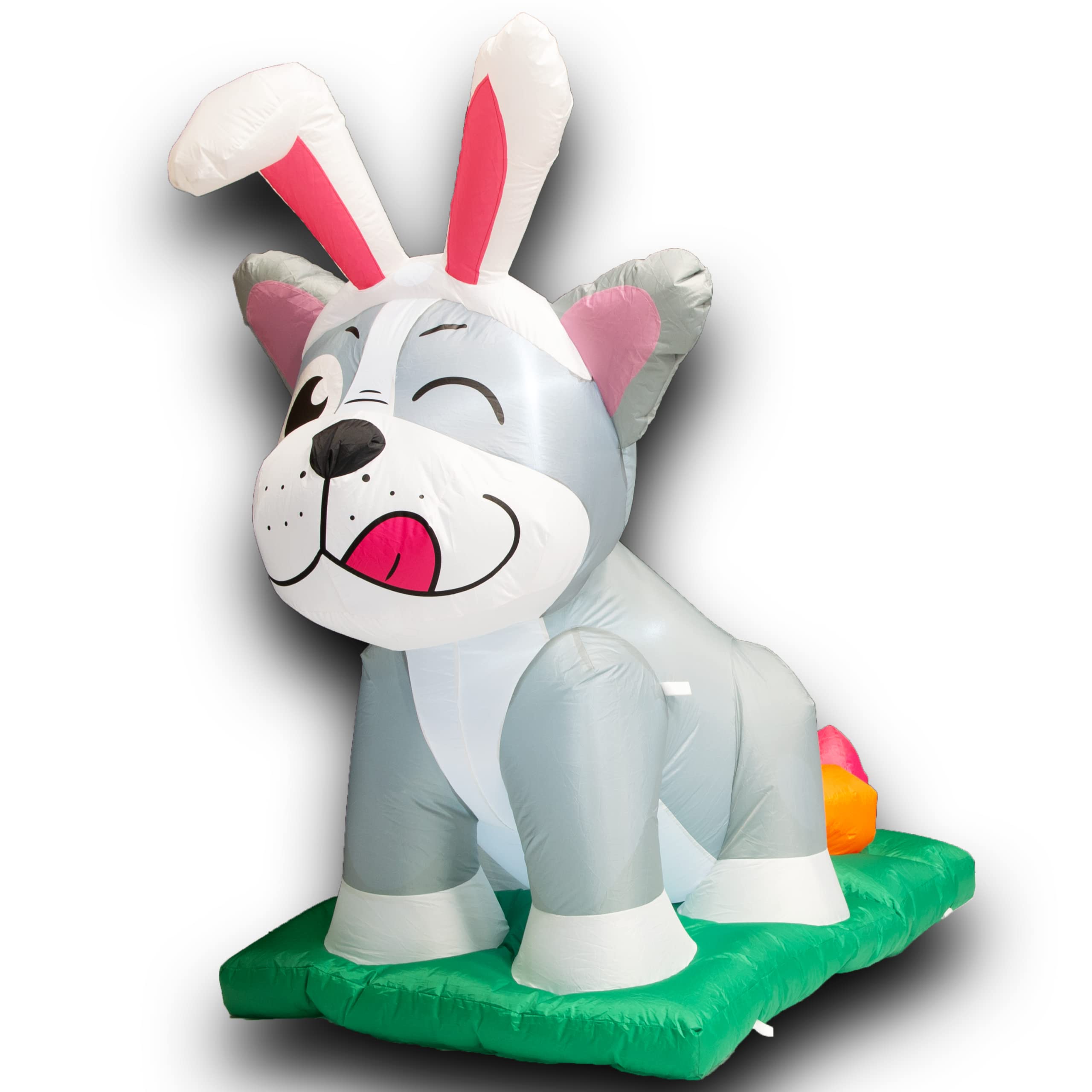 Photo 1 of PRODUCTZ 5 FT Easter Inflatable Outdoor Decorations Dog with Bunny Ears Pooping Eggs Funny/Indoor/House/Yard Decor with LED Lights and Free Storage Bag Dog Pooping Easter Eggs