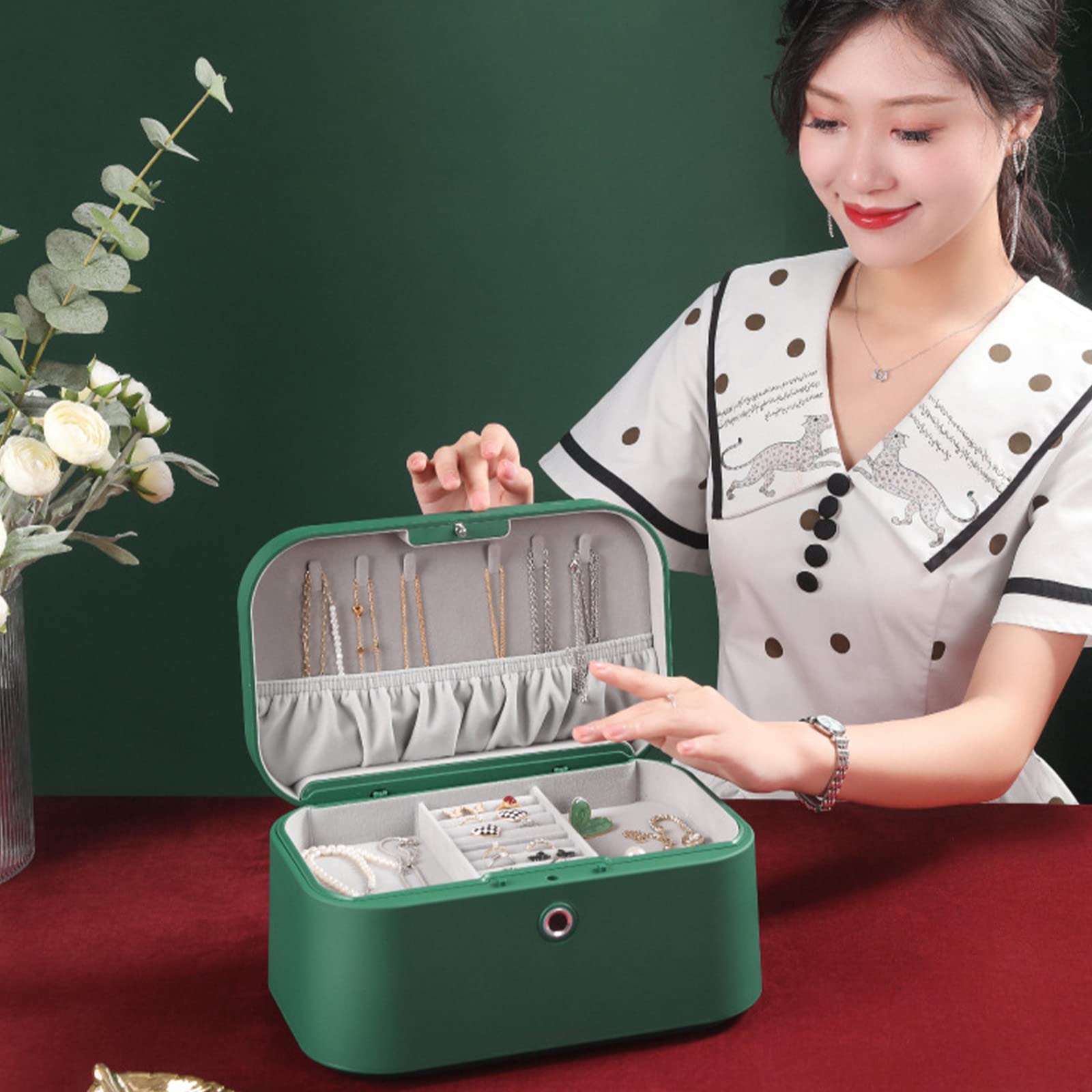 Amazon.co.jp: SAFEダブルレイヤージュエリーボックスレディースギフト