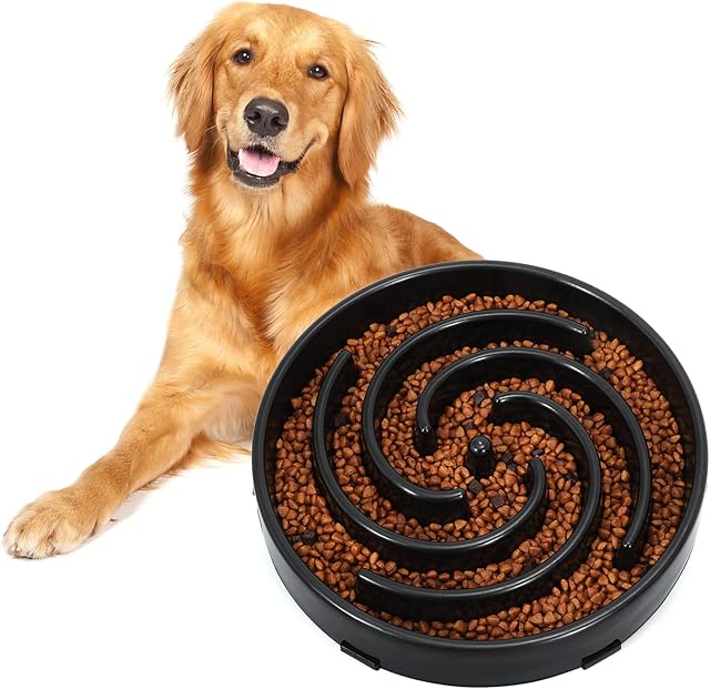 Slow Feeder Bowl for Small Medium Large Dog Maze Dog Food Water Bowl Anti-Slip Puzzle Bowl No Chocking Healthy Interactive Bloat Stop Pet Bowl Dish by WHIPPY