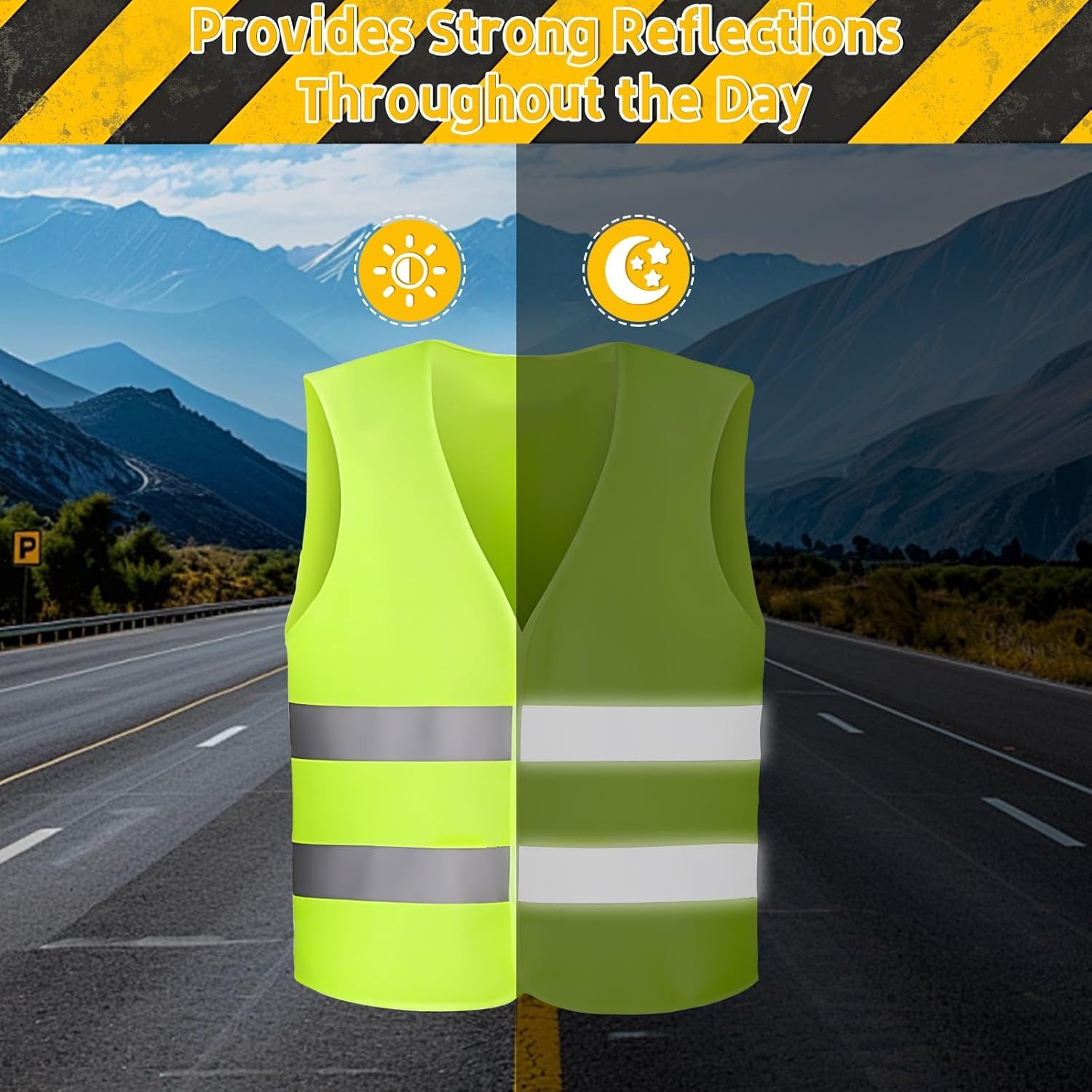 20 Pezzi Gilet di Sicurezza, Giubbotto di Sicurezza Riflettente, Giubbotto Catarifrangente Auto, Gilet di Sicurezza ad Alta visibilità, Gilet Catarifrangente