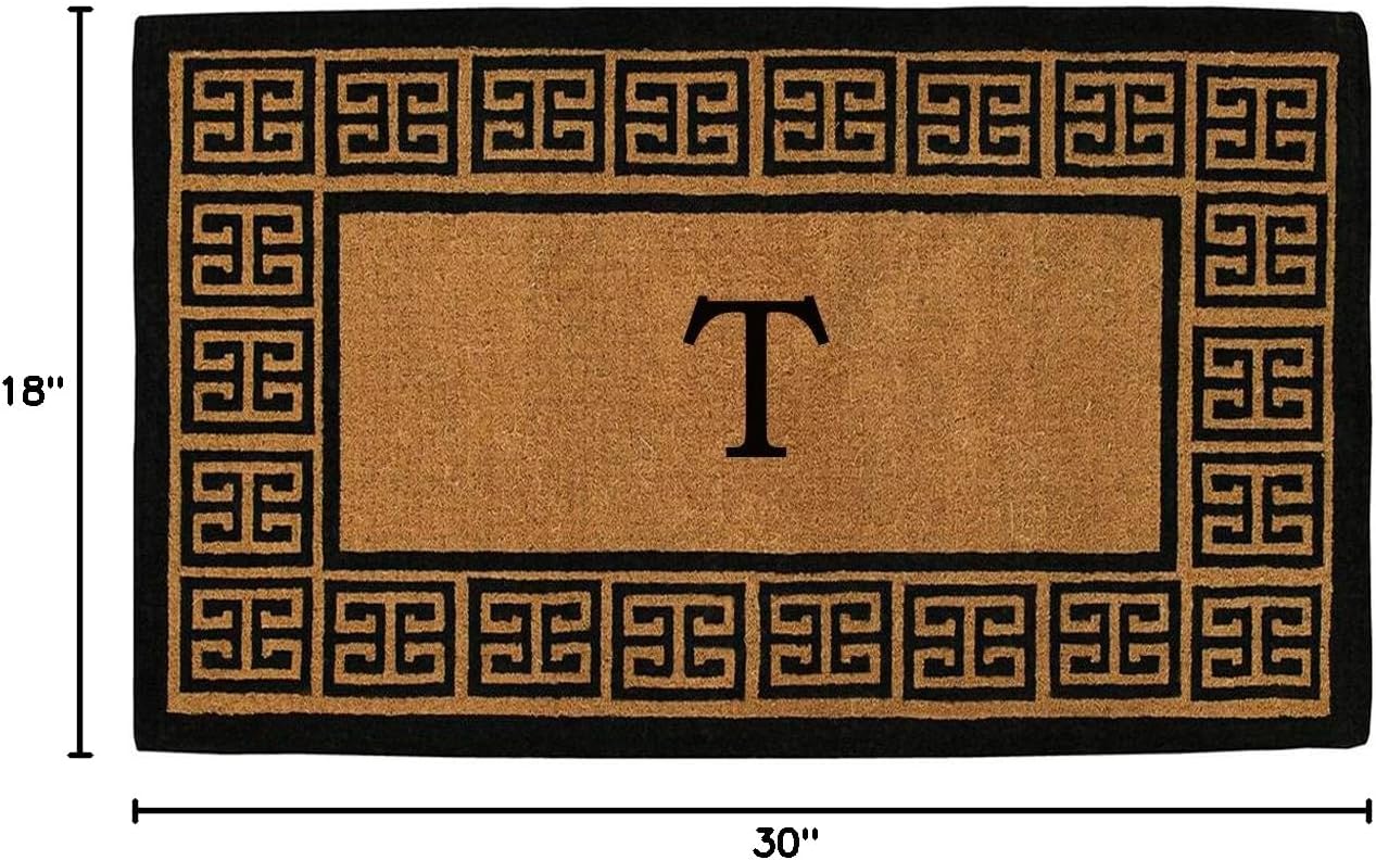 Home & More 180091830T The Grecian 18" X 30" Extra-Thick Monogrammed Doormat (Letter T)