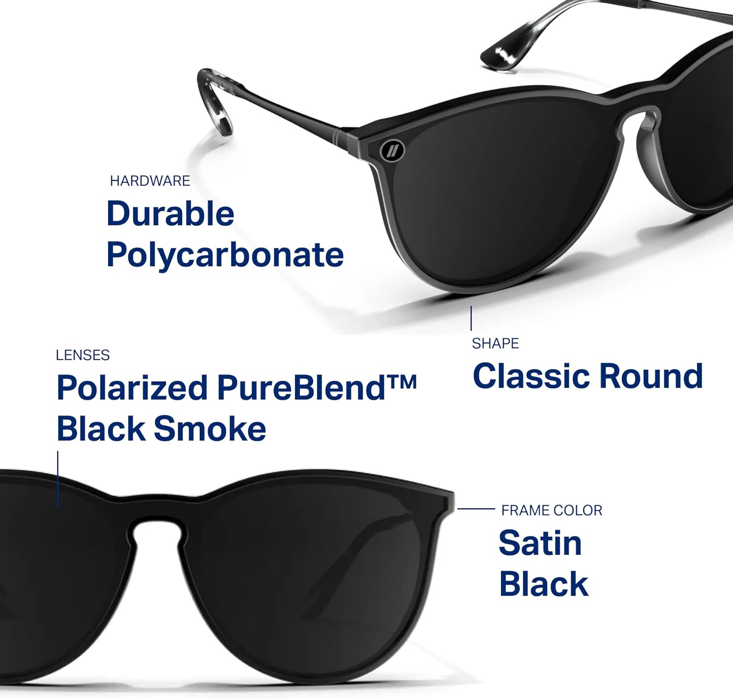 Blenders Eyewear North Park X2 – Polarized Sunglasses – Classic Shape, Mixed Metal Frame – 100% UV Protection