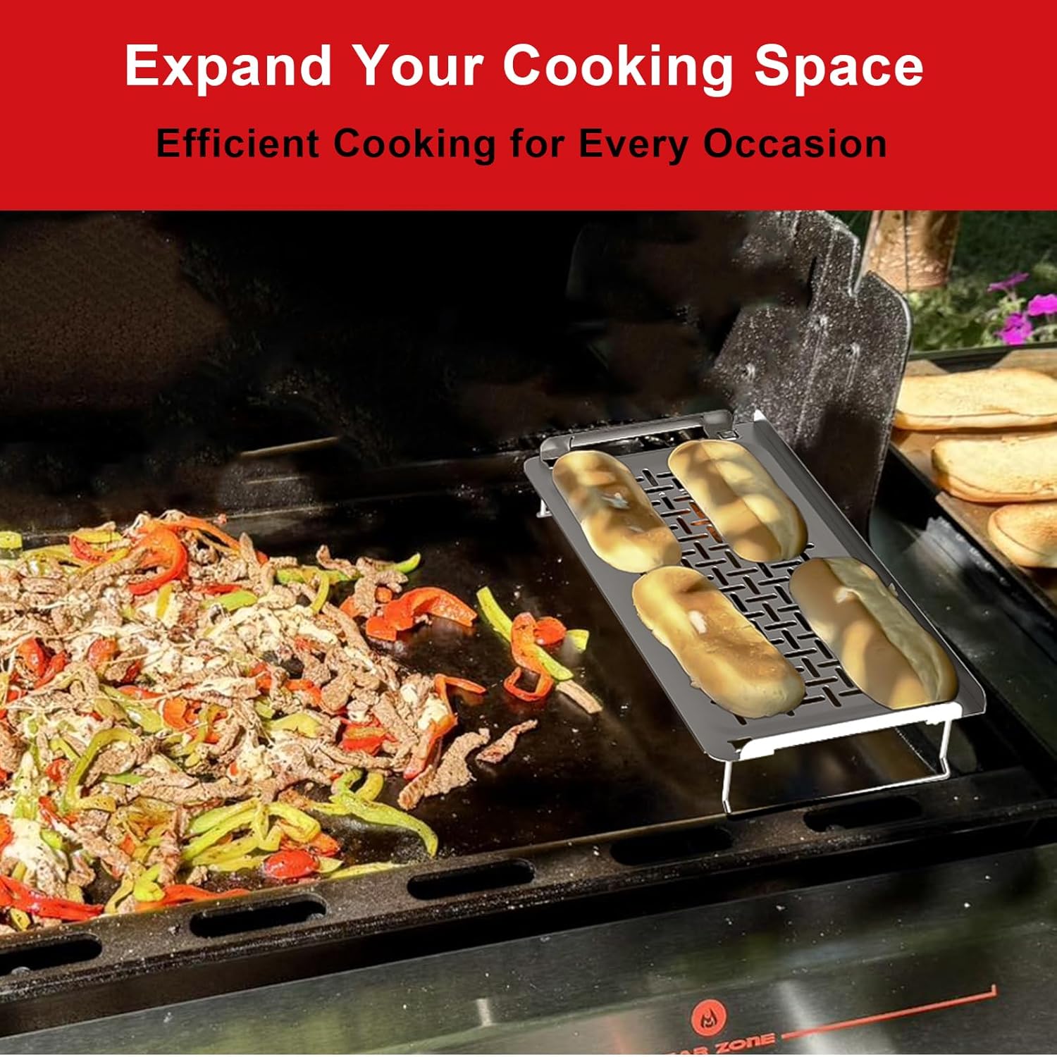 Universal Griddle Warming Rack for Blackstone, Stainless Steel Grill Rack for Weber, Grill Warming Tray for Charbroil, Griddle Racks for Nexgrill and Most Flat Top Grills, Accessories for Weber 6784