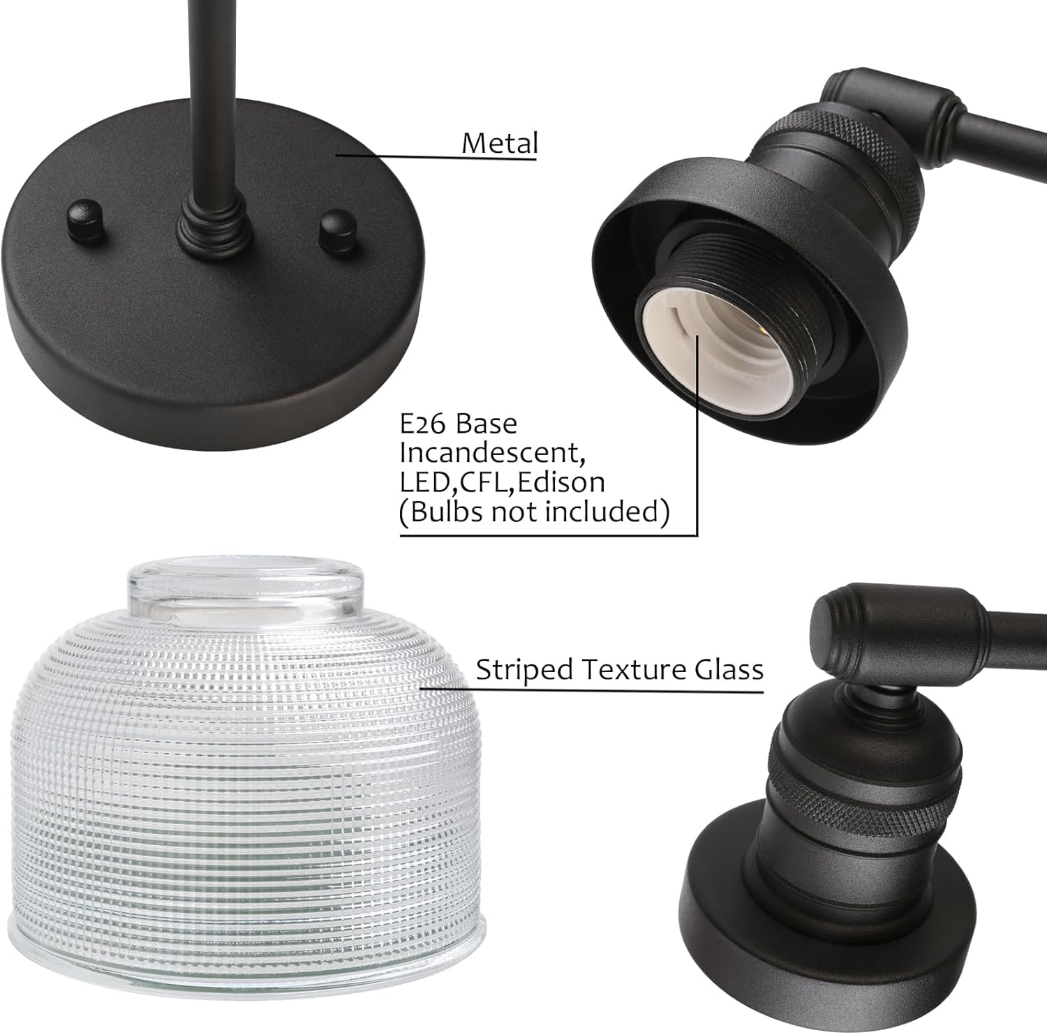 Pathson Vintage Double Heads Wall Sconces Decor for Bathroom Mirror, Glass 2-Light Bathroom Wall Vanity Lights, Hardwired Wall Sconce Lamp for Living Room Bedroom Farmhouse Lighting