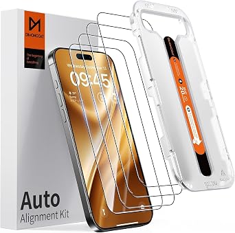 DIMONCOAT 4-PACK Screen Protector Compatible with iPhone 16 Plus | [Auto Alignment Kit] [10X Military Protection] 16 Plus 6.7 inch Tempered Glass Film [Case Friendly] Zero Bubbles