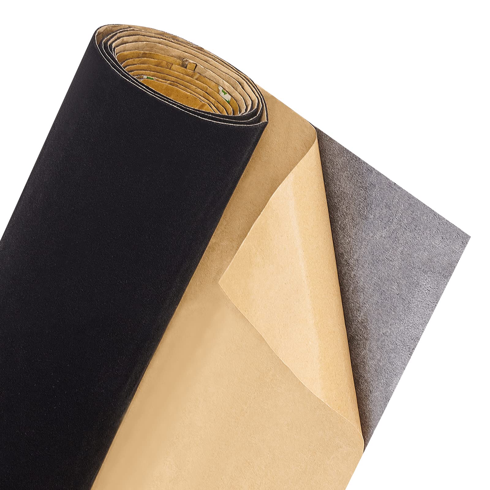 BENECREAT 2mx40cm Self Adhesive Velvet Flocking Sheet Black Soft Velvet Drawer Liner Velvet Fabric for Jewelry Decoration, Wrapping Paper, 0.6mm Thick