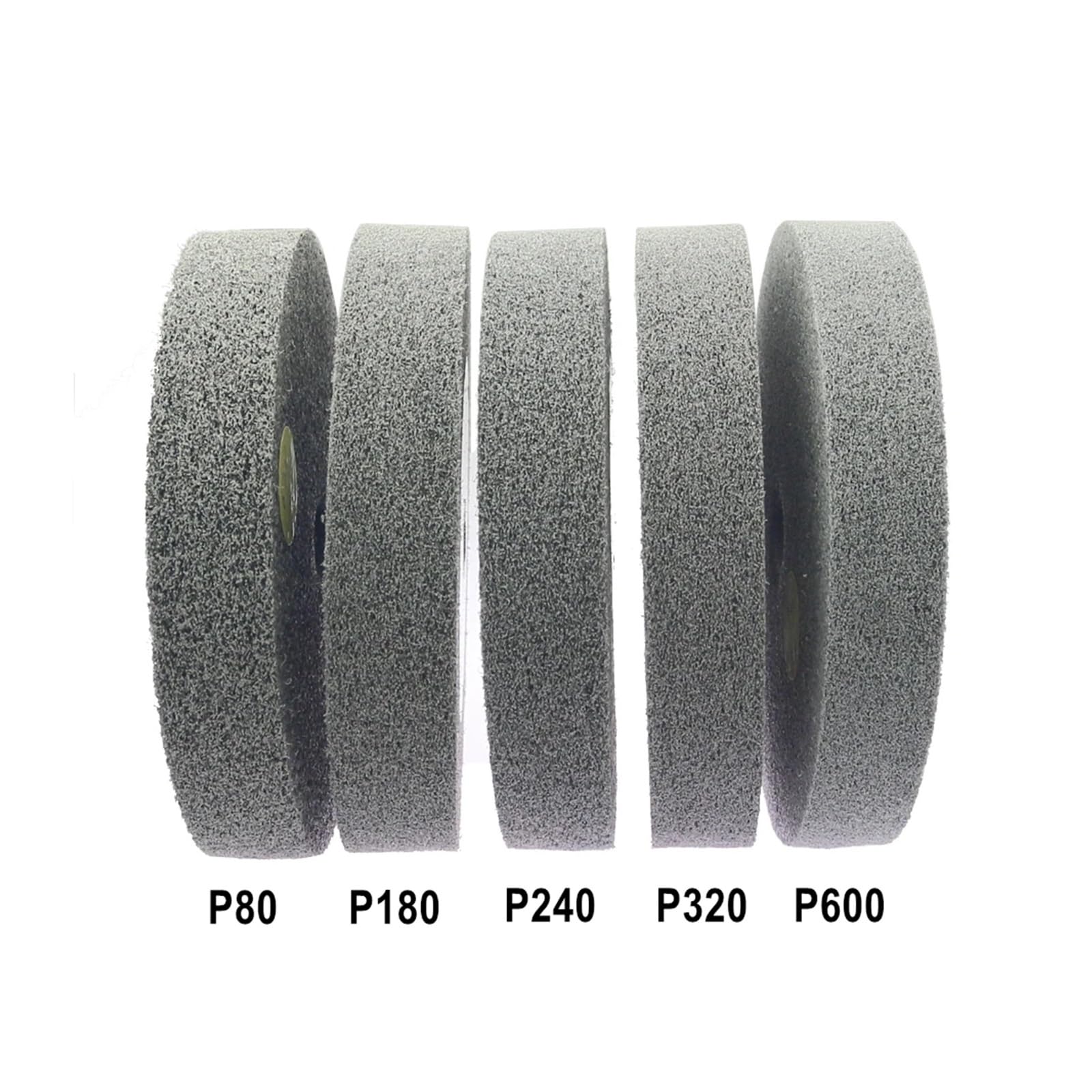 1 Rueda de Pulido abrasiva unificada de Nailon no Tejido de 250 x 25 x 20 mm con Acabado de mármol y herrajes de Acero Inoxidable(7P P240)