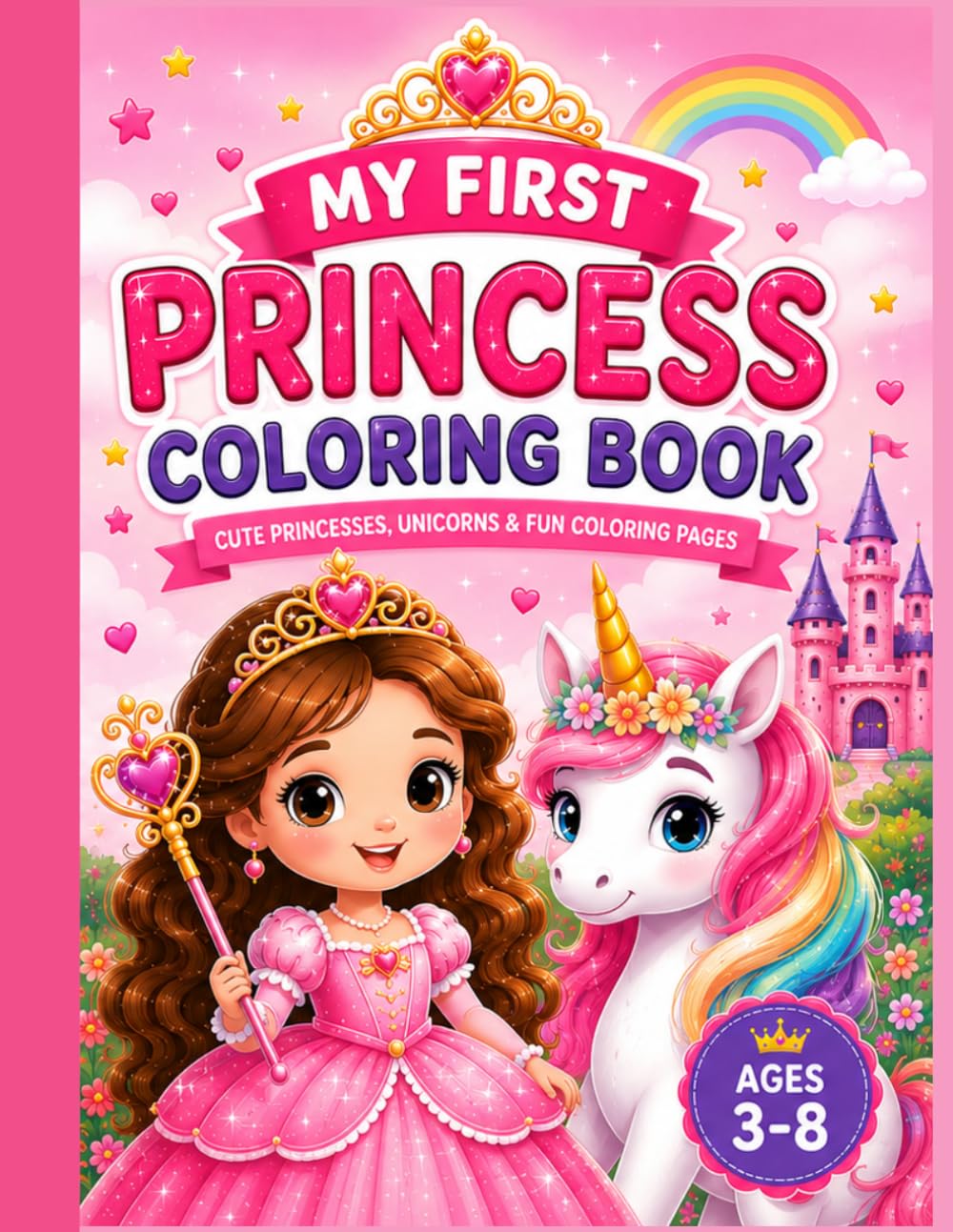 My First Princess Coloring Book: Cute Princesses, Unicorns & Fun Coloring Pages for Kids Ages 3–8