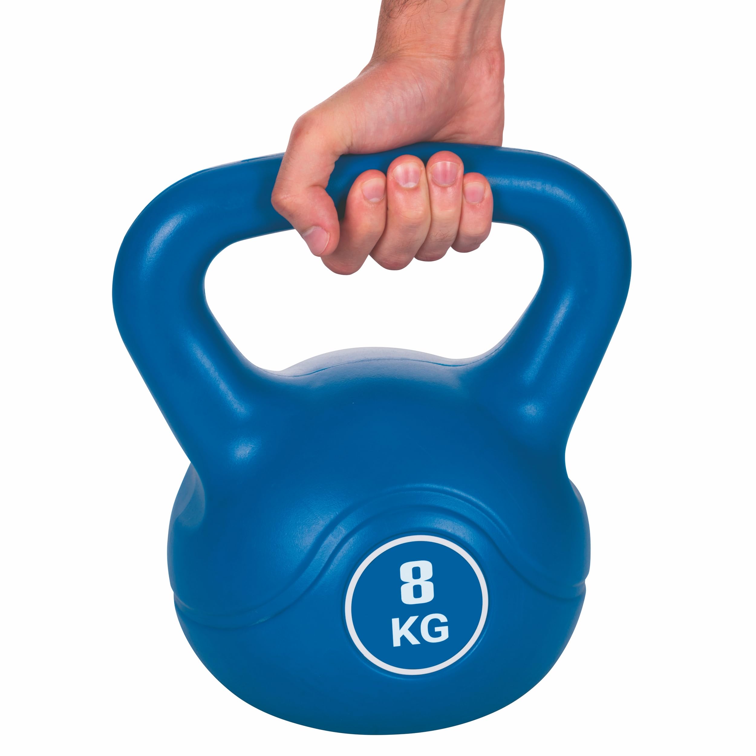 Kettlebell 8 Kg, per allenamento, antiscivolo, blu, FitLover