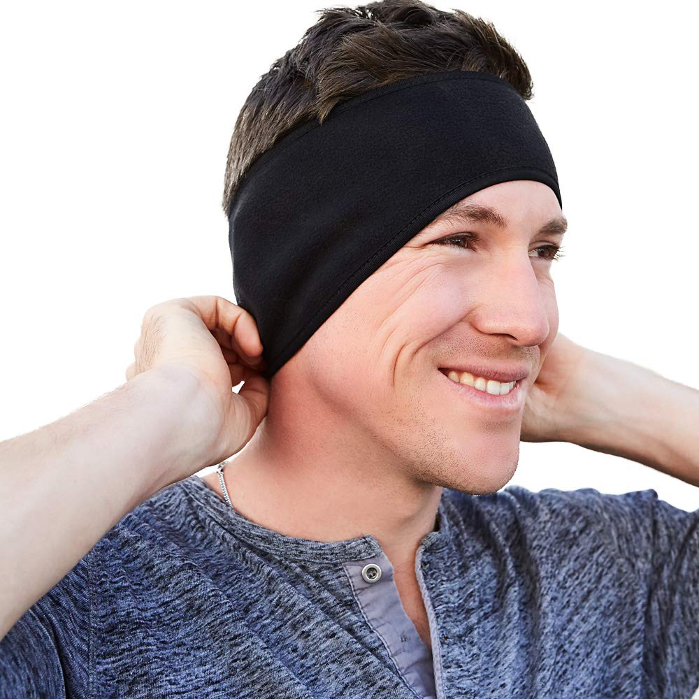 Self Pro Ear Warmers/Muffs Headband For Men & Women & Kids Perfect For Cycling Skiing Workout Yoga Running & Riding Motorcycle In Winter - Stay Warm & Performance Stretch - Black