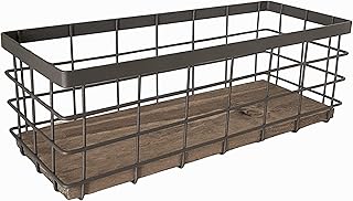 Small Metal Wire Storage Basket Bin, Farmhouse basket for Toilet, Coffee Pod cups, Towel, Spice Rack for Kitchen Counterto...