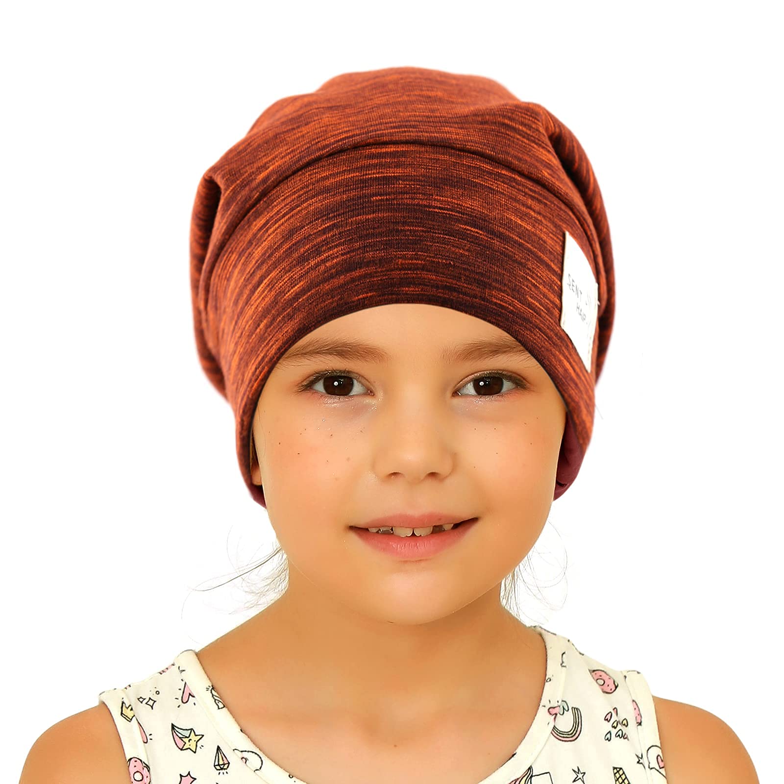 Sent Hair Kids Satin Lined Bonnet Silk Slouchy Beanie Natural