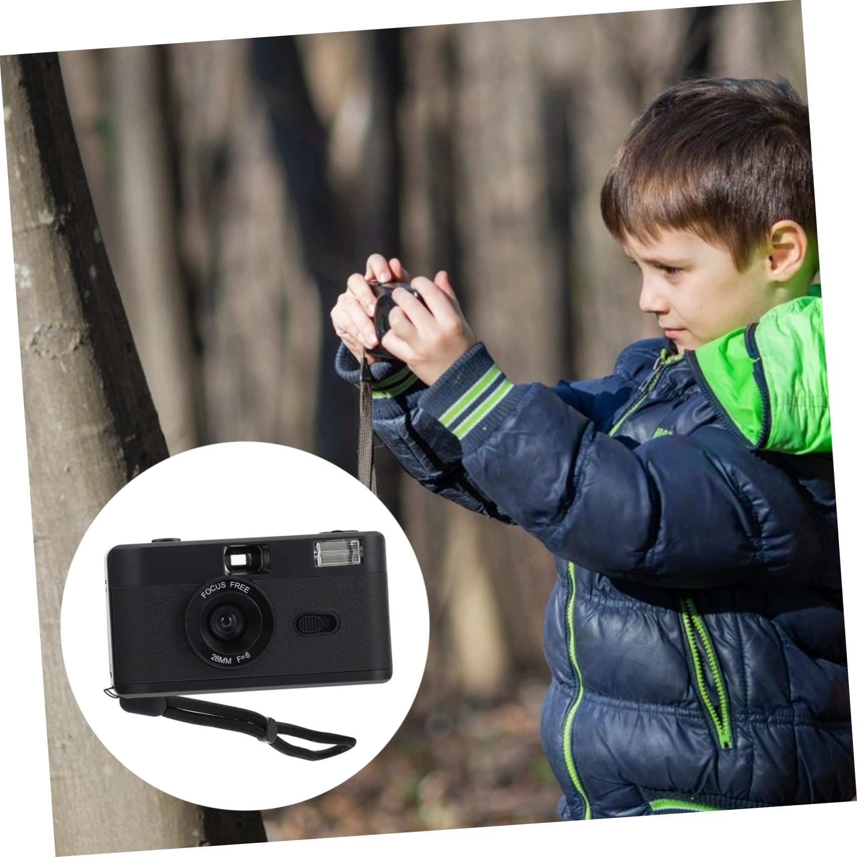 Macchina Fotografica Analogica Riutilizzabile Flash Integrato Nero
