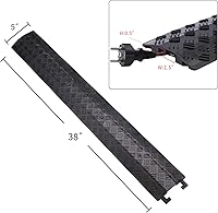 Vista 2 de Small 1 Piece - Floor Cord Cover Cord Protector Drop Over Drop Trak Cable Ramp for Office Warehouse - Black