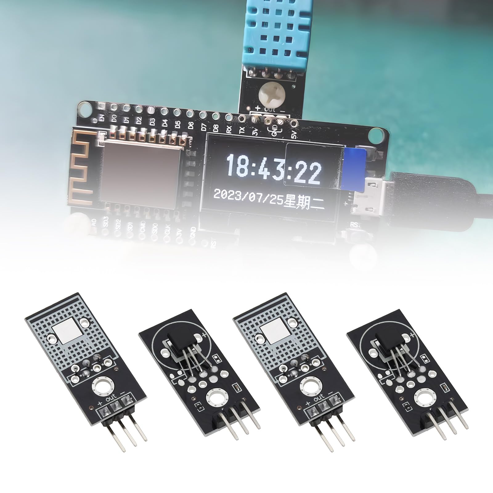 Be In Your Mind 5Pcs DS18B20 Module Digital Temperature Sensor with Connecting Wire DC 5V Compatible with A/rduino Compatible with Raspberry Pi Digital Module