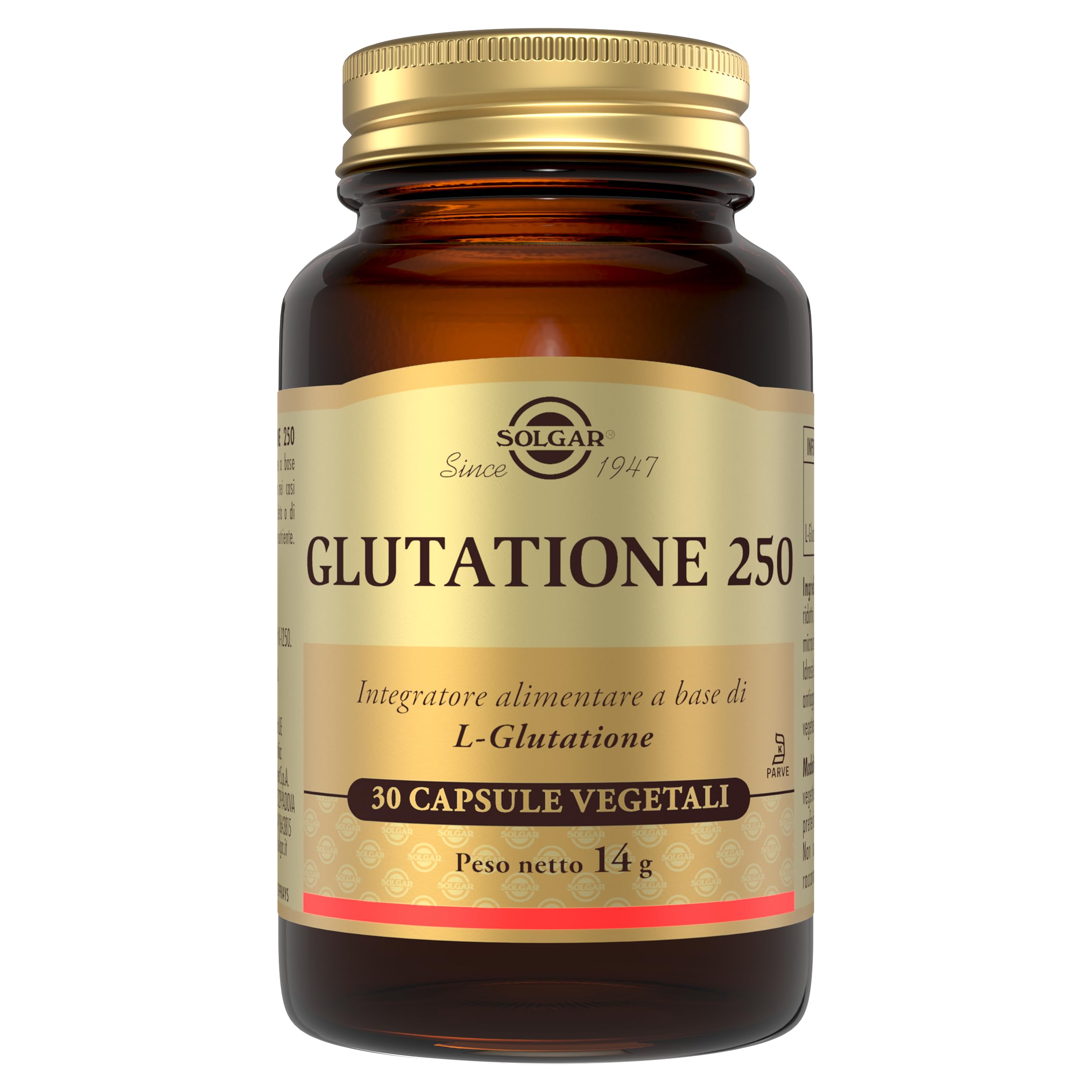 Solgar GLUTATIONE 250, 30 capsule vegetali – L‑Glutatione (GSH) 250 mg – equilibrio redox